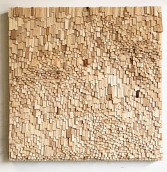 Stirrers - 3D wood color contemporary abstract mural sculpture
