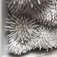 White Burst 2 - 3D organic feel contemporary abstract mural sculpture in foam