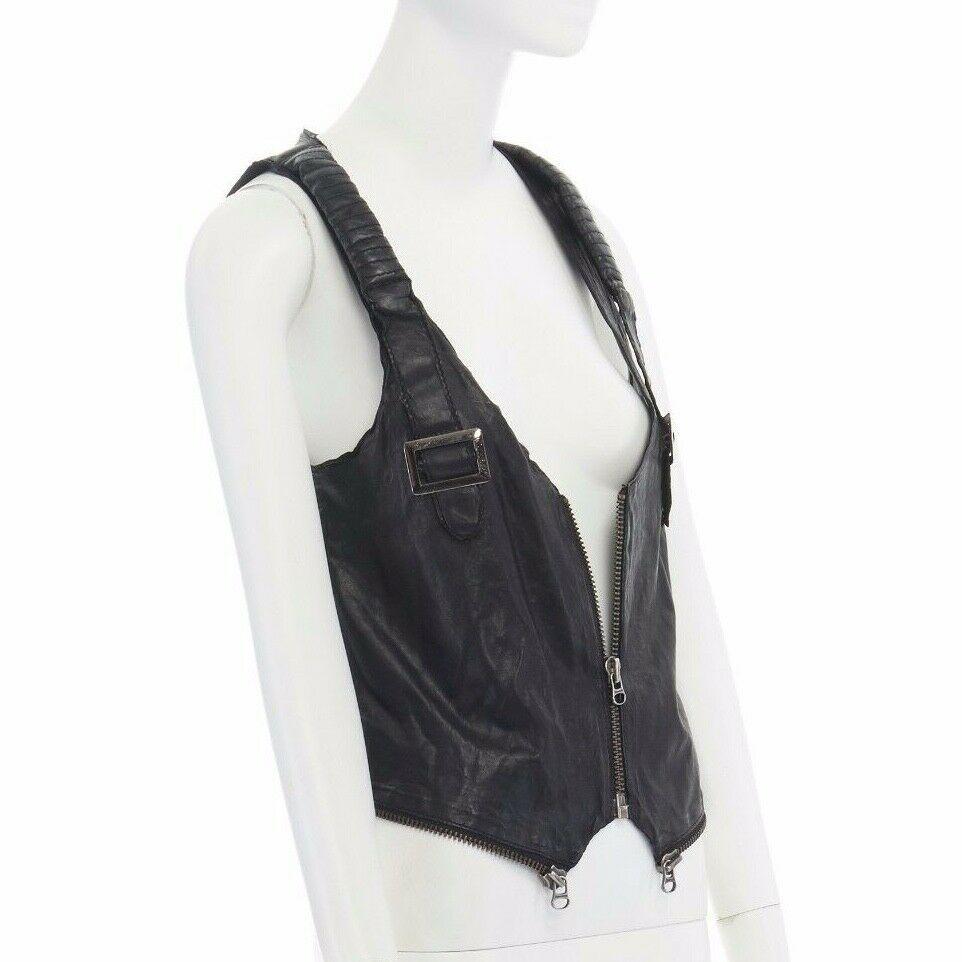 abercrombie leather vest