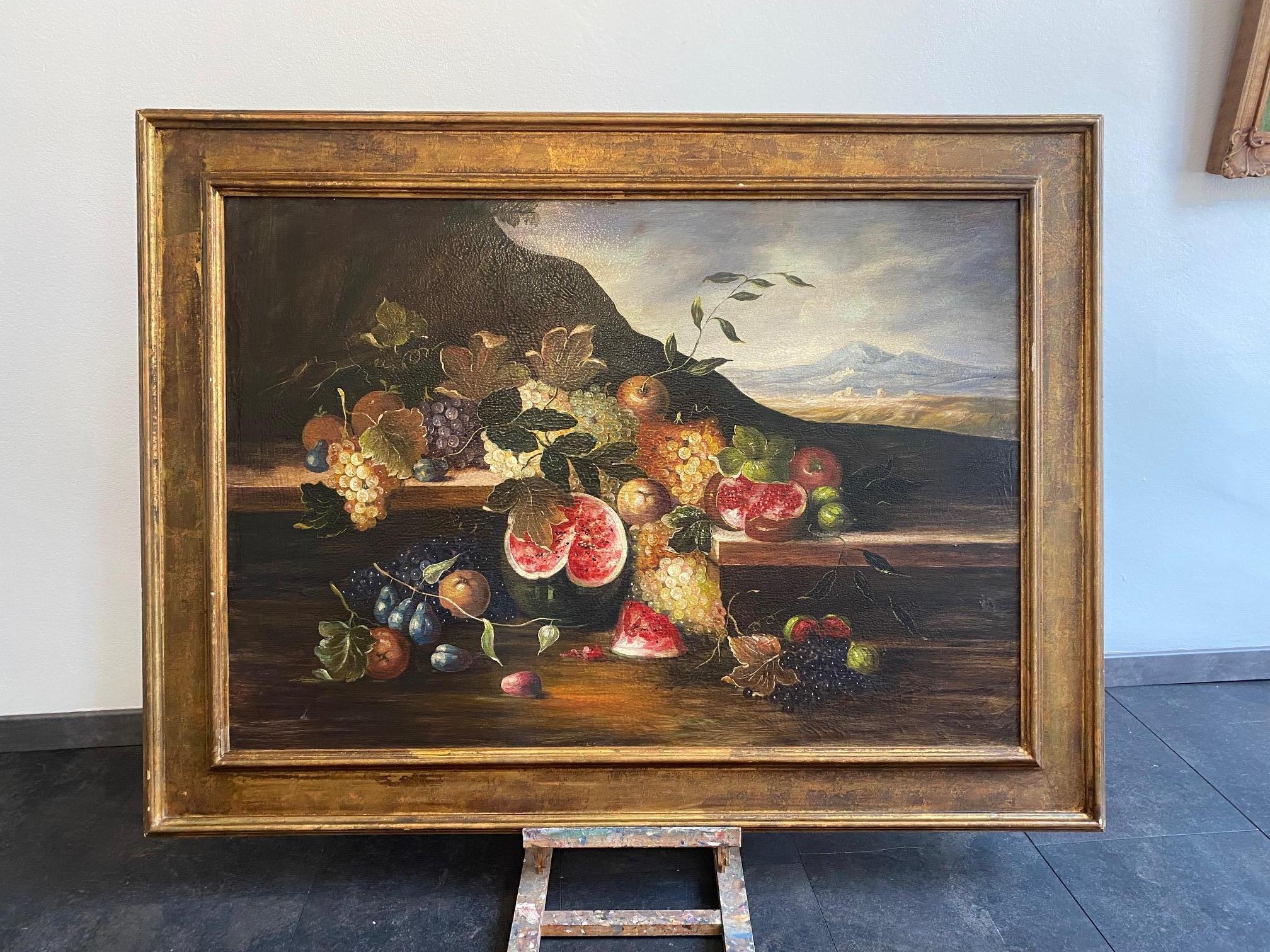 Natura morta di Erina Margiacchi - Olio su tela 70x100 cm in vendita 1