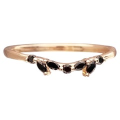 Eris Contour Ring in 14K Gold & Black Diamonds by Anastassia Sel Jewelry