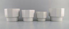 Erix Hennix for Gustavsberg, Four Plantina Flower Pots in Glazed Porcelain