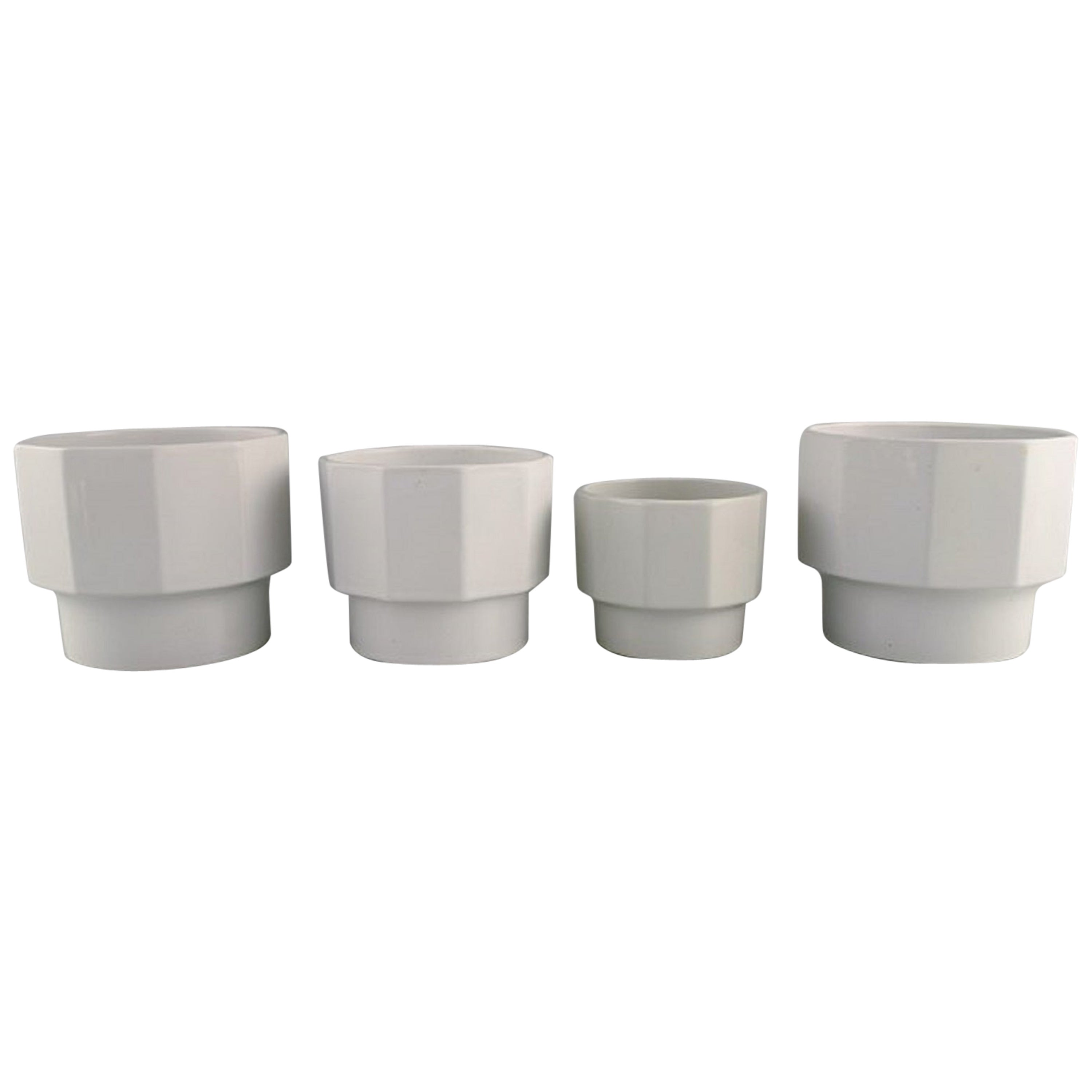 Quatre pots à fleurs Plantina en porcelaine émaillée Erix Hennix pour Gustavsberg
