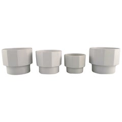 Quatre pots à fleurs Plantina en porcelaine émaillée Erix Hennix pour Gustavsberg