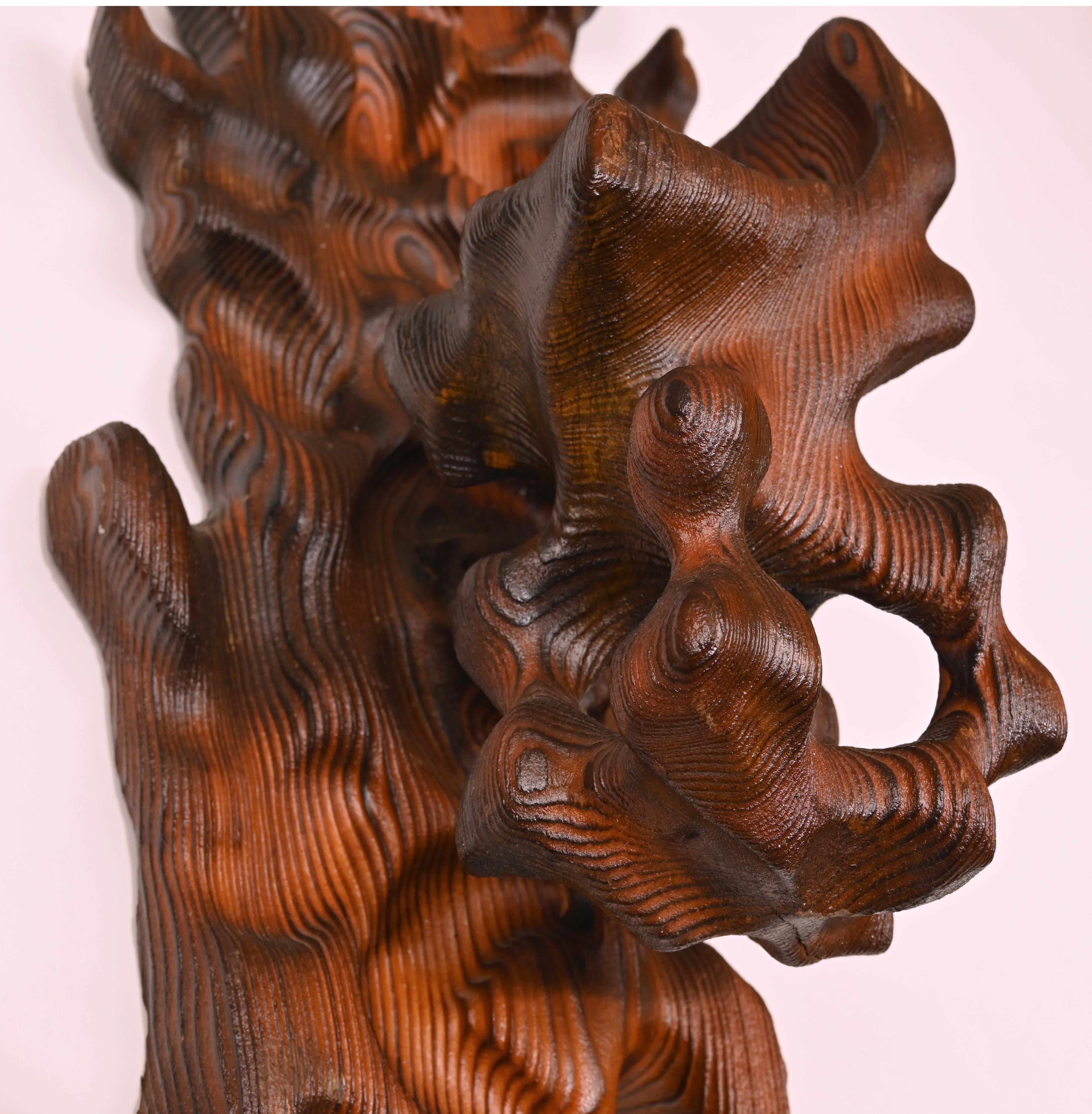 Late 20th Century Erkki Hovi Carved Wood Sconces
