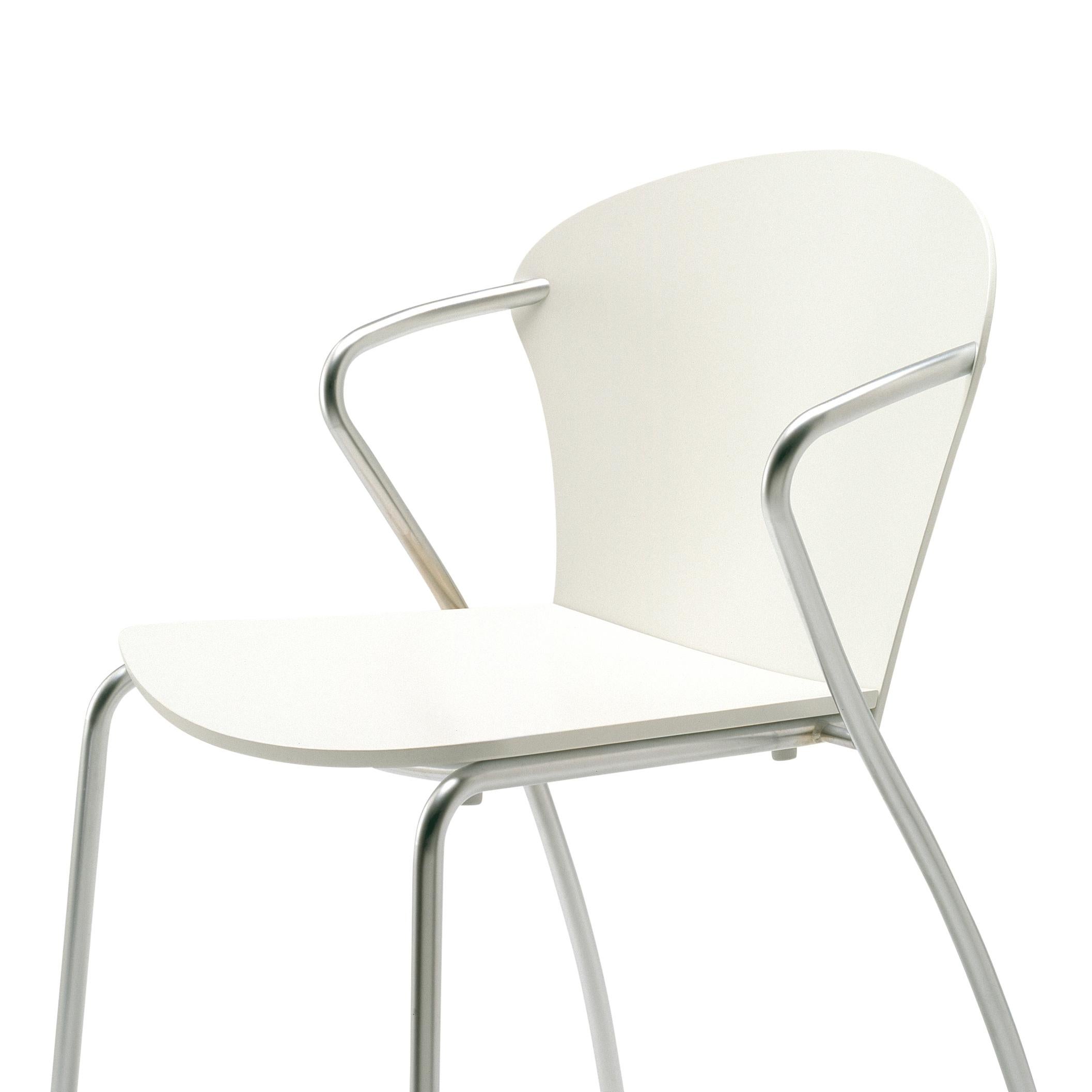 Bessi chair is a light, stackable chair designed by the Icelandic designer Erla Sólveig Óskarsdóttir in 2000.

The compact, yet feather light, expression of Bessi chair unites minimalistic design and comfort. The frame offers an integrated armrest
