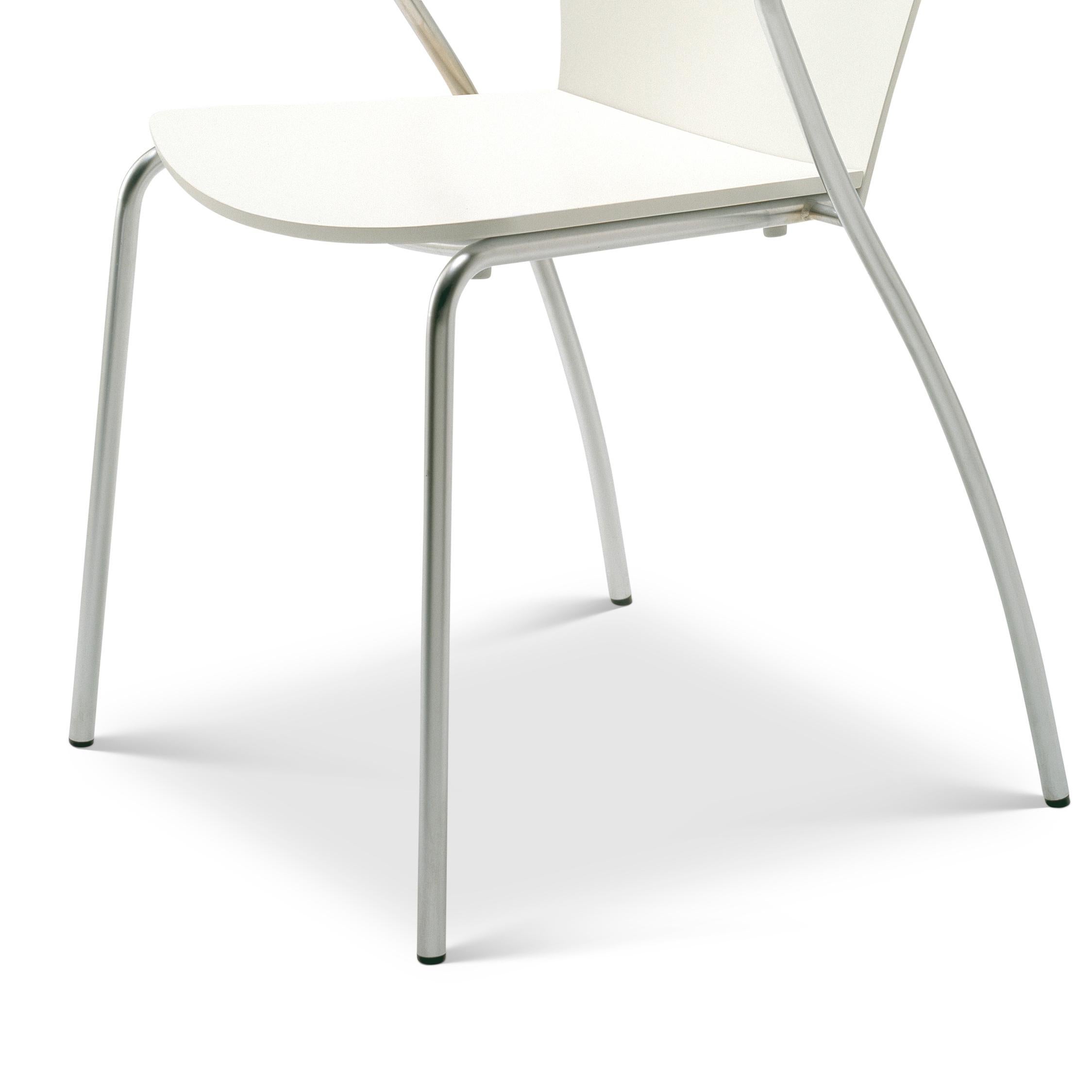 Mid-Century Modern Erla Sólveig Óskarsdóttir, EO 5400 White Stackable Bessi Chair by One Collection