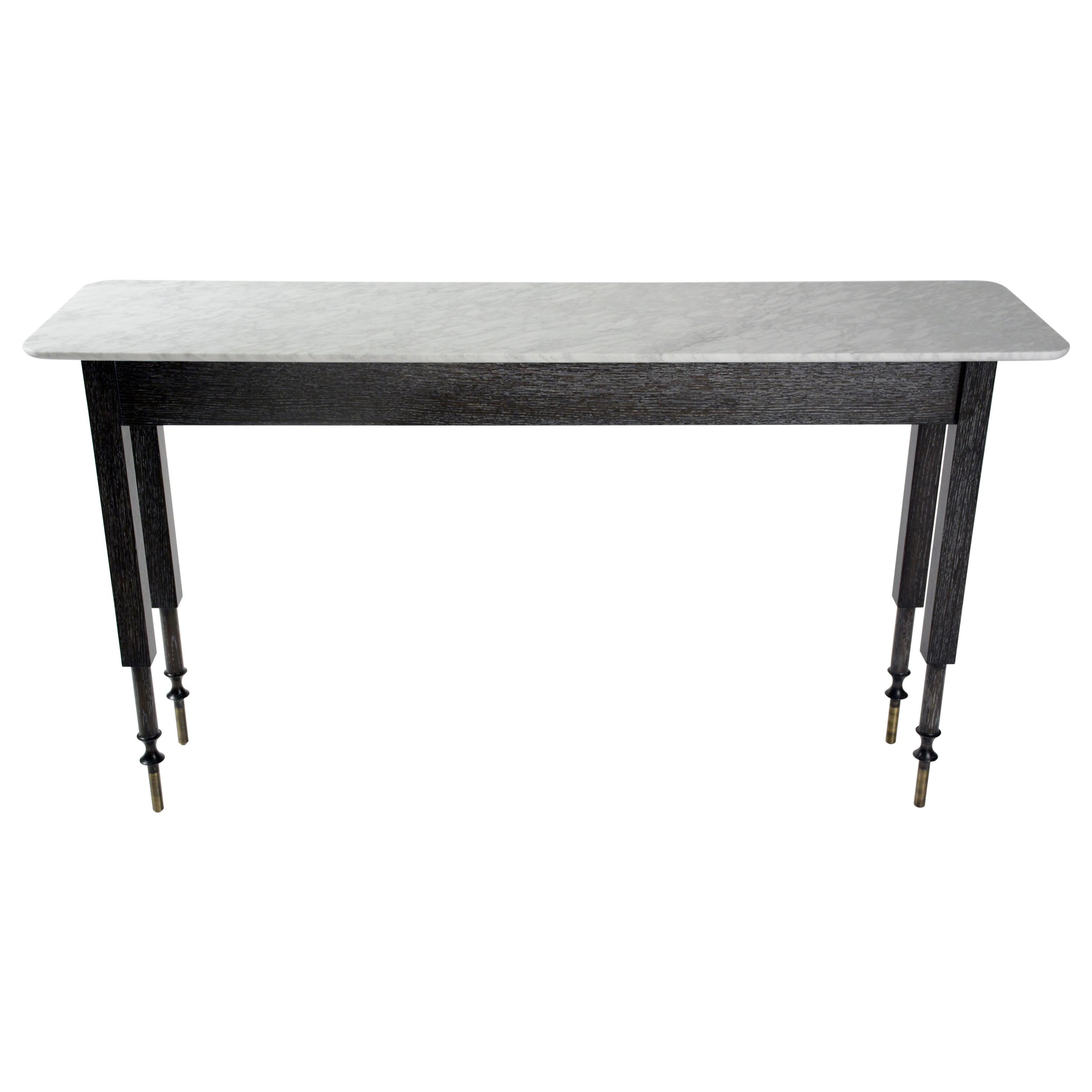 Erland Console Table with Carrara Marble Top by Matthew Fairbank For Sale