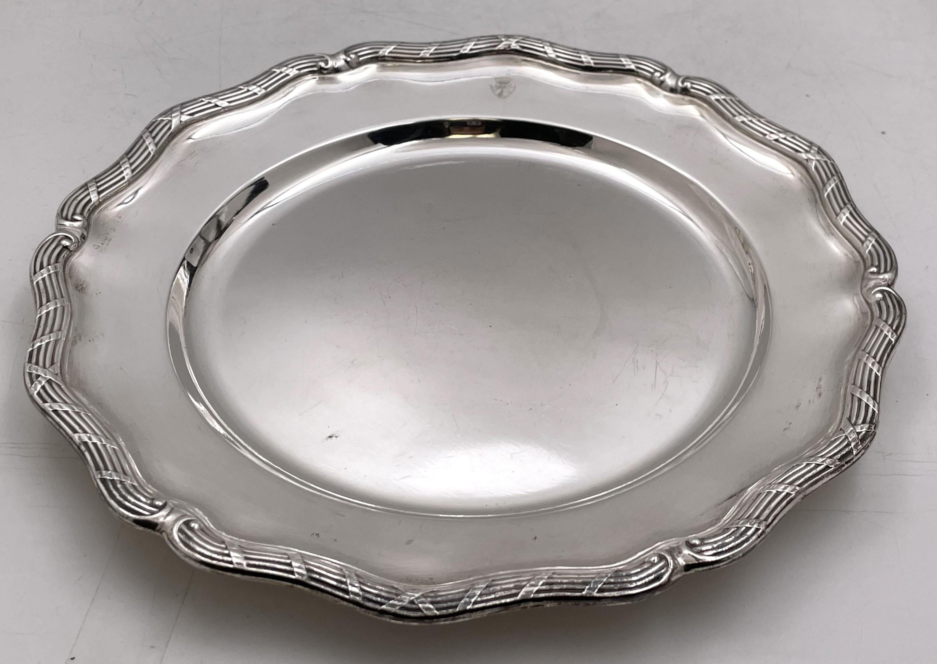 Erlandsson Pareja de fuentes/platos suecos de plata de 1908 Sueco en venta