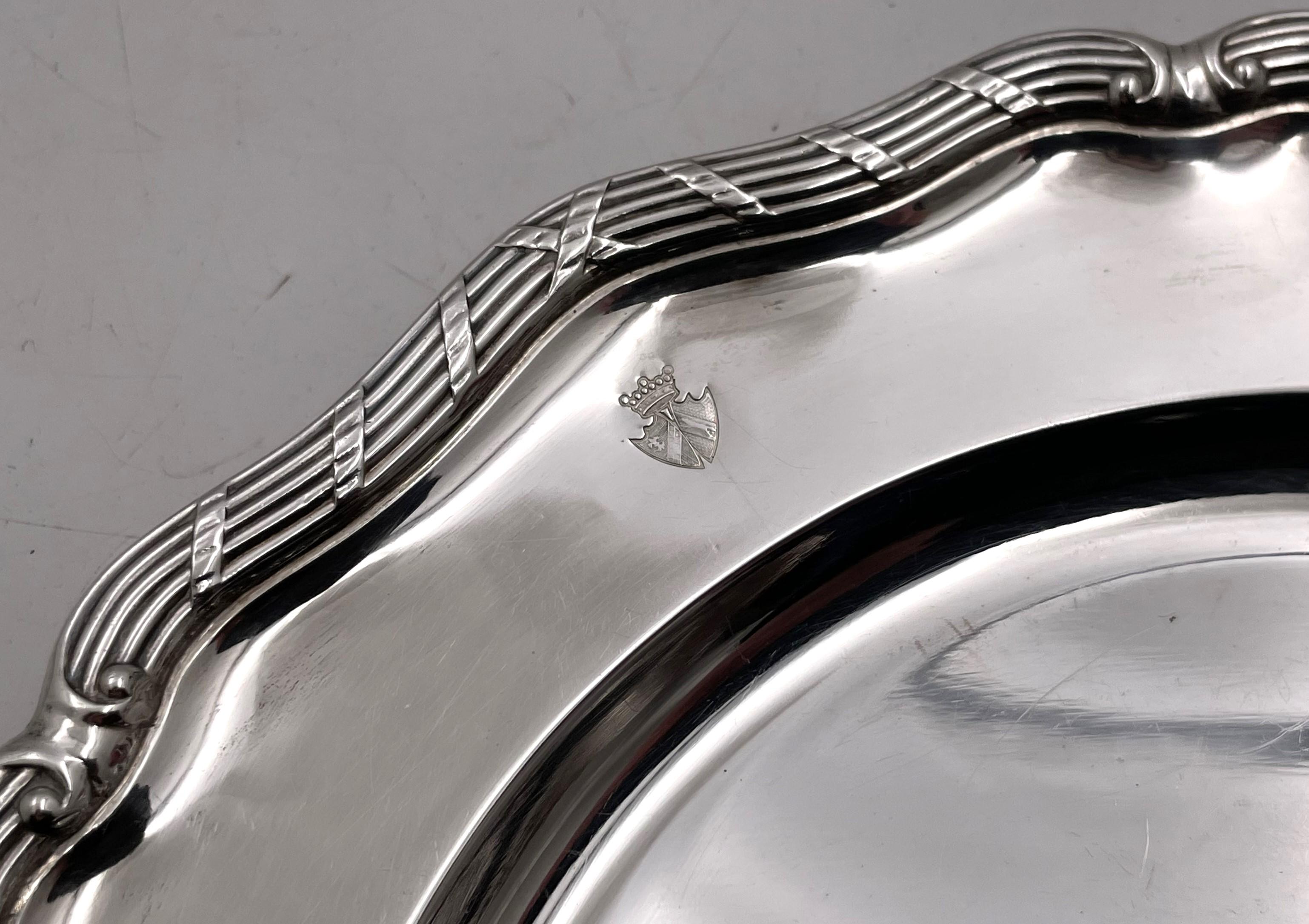 Erlandsson Pareja de fuentes/platos suecos de plata de 1908 en Bueno estado para la venta en New York, NY