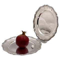 Erlandsson Pareja de fuentes/platos suecos de plata de 1908