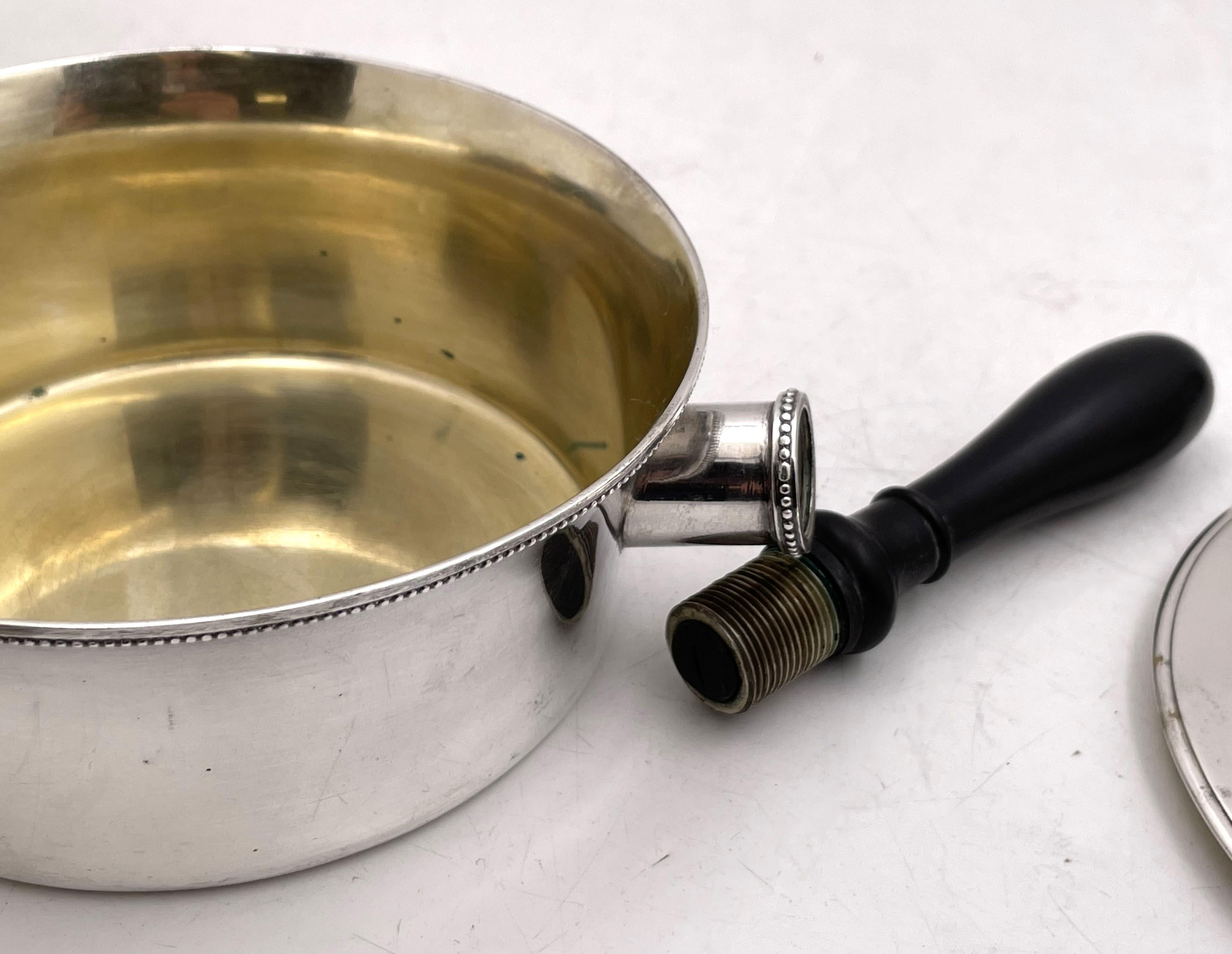 Argent Saucepan / plat à casserole profond suédois des années 1910, doré à l'intérieur en vente