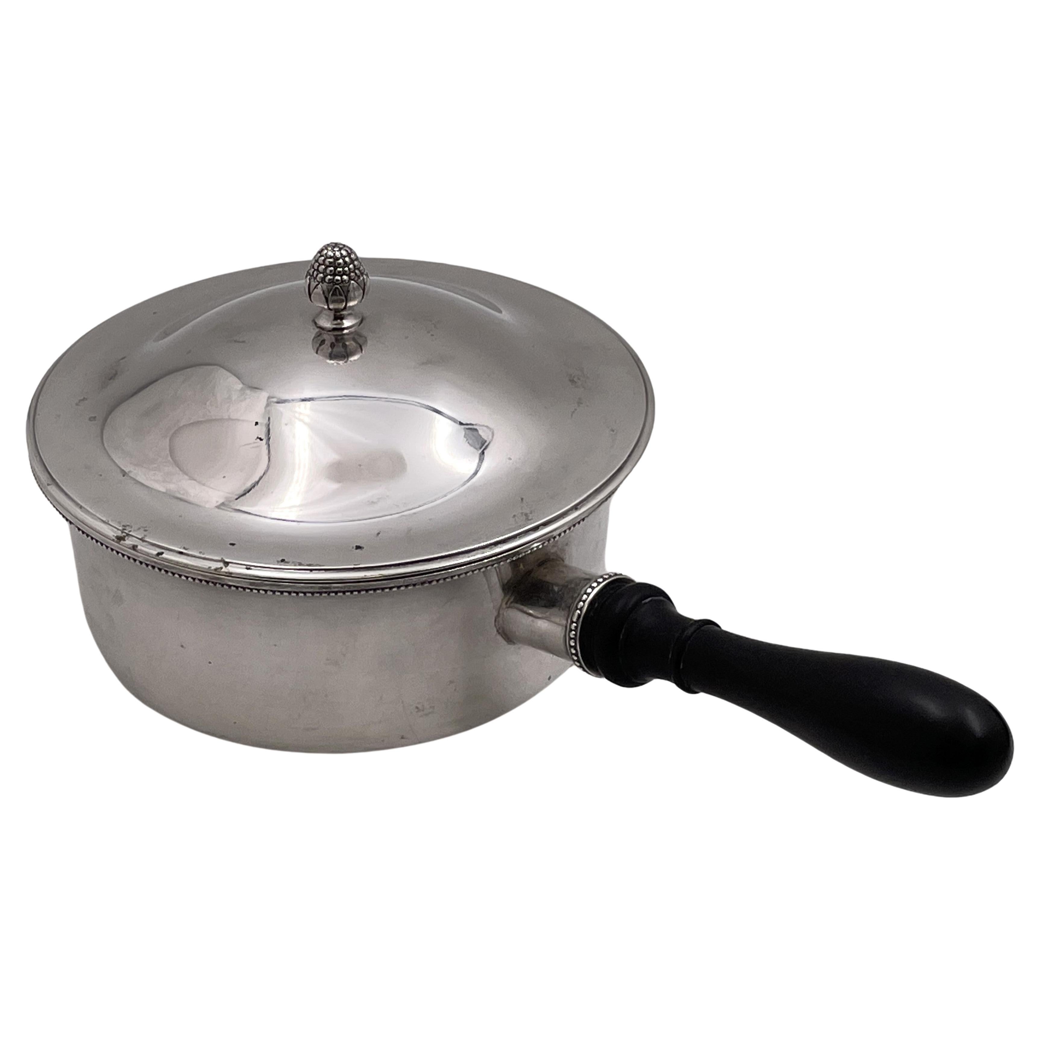 Saucepan / plat à casserole profond suédois des années 1910, doré à l'intérieur