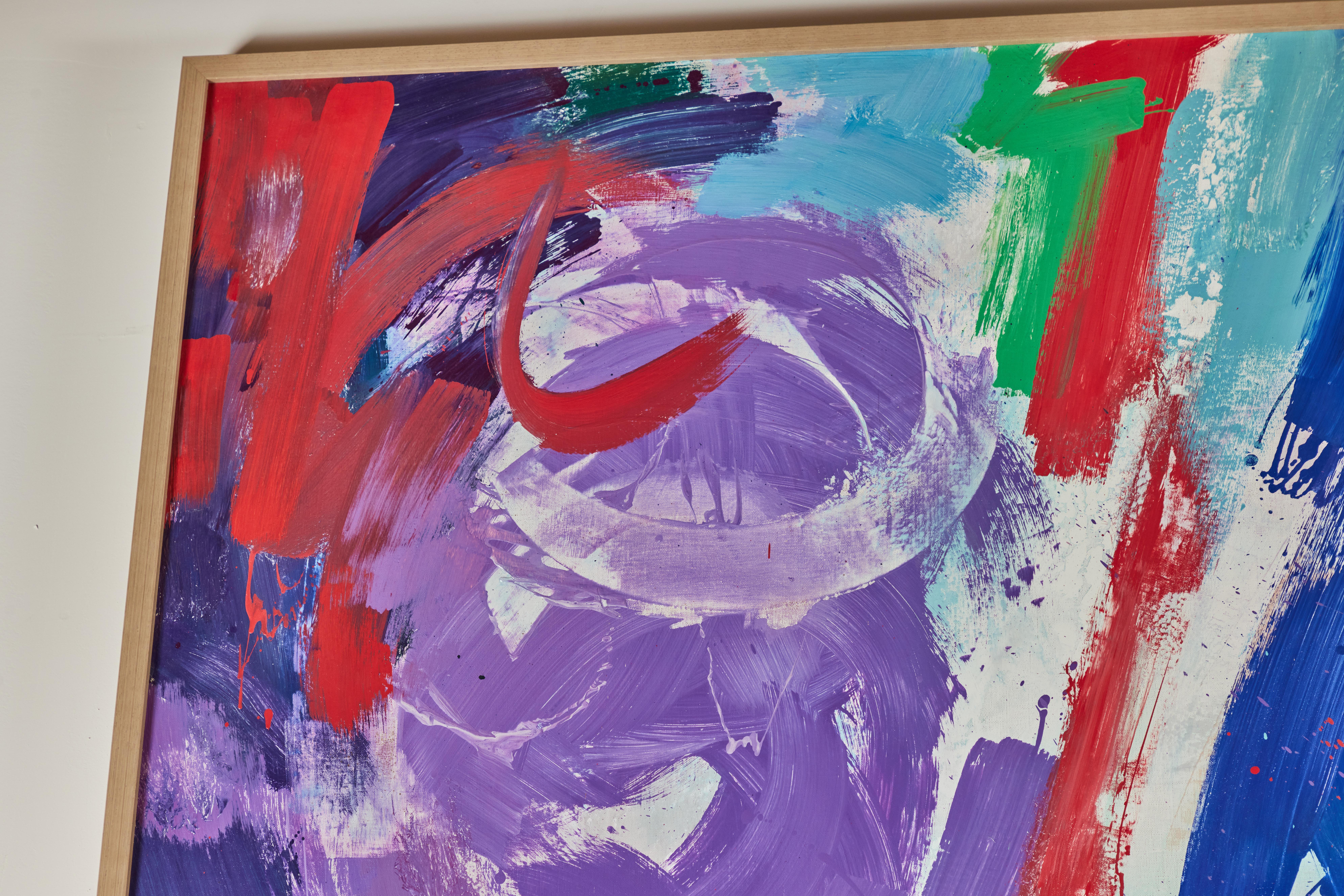 Grande peinture abstraite, signée, 1961 en vente 3