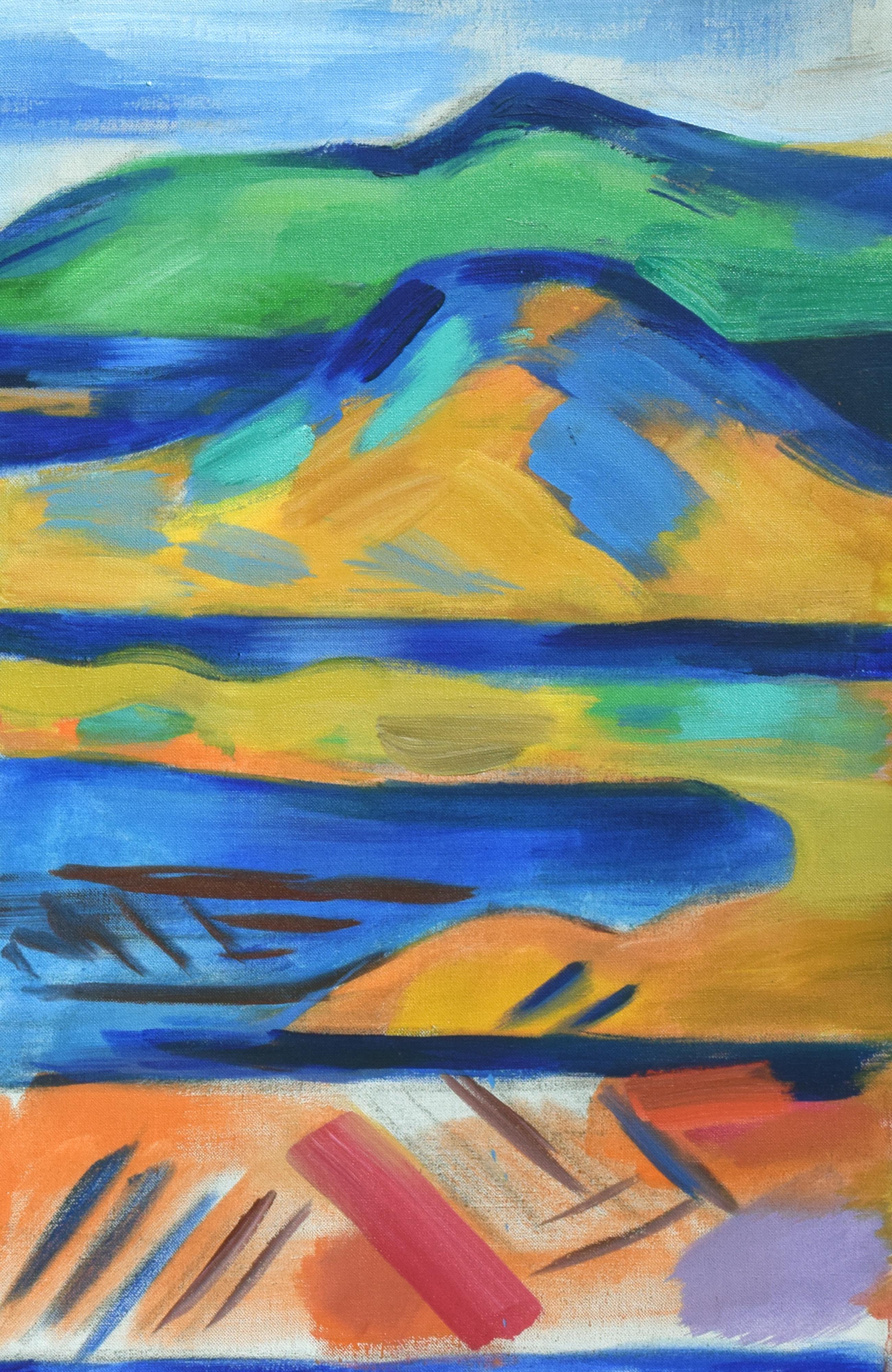Oakland to Tamalpais Views - Fauvist Abstracted Landscape - Abstract Expressionist Painting by Erle Loran