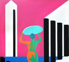 Figurativa "Estrella olímpica" Mujer surfista a gran escala de Erle Loran