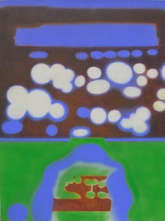 "Rock Image II" Abstract Painting, Acrylic on Canvas, Signed, 1971