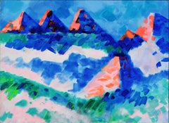 Summer Mountains Wyoming Gold Diggins Abstract Landscape by Erle Loran, Berkeley
