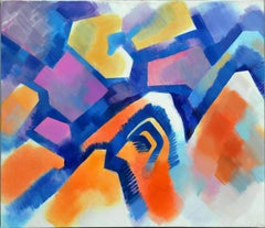 "Wyoming Gold", Large-Scale Abstract Geometric Modern Landscape