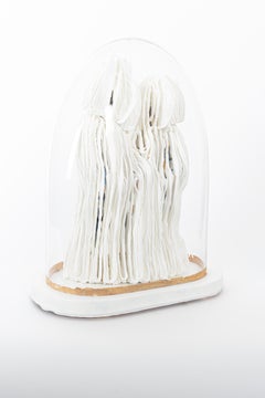 Sculpture in silicone and porcelain of 2 figurines