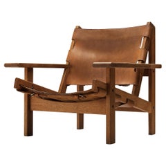 Erling Jessen Lounge Chair in Oak and Cognac Leather 