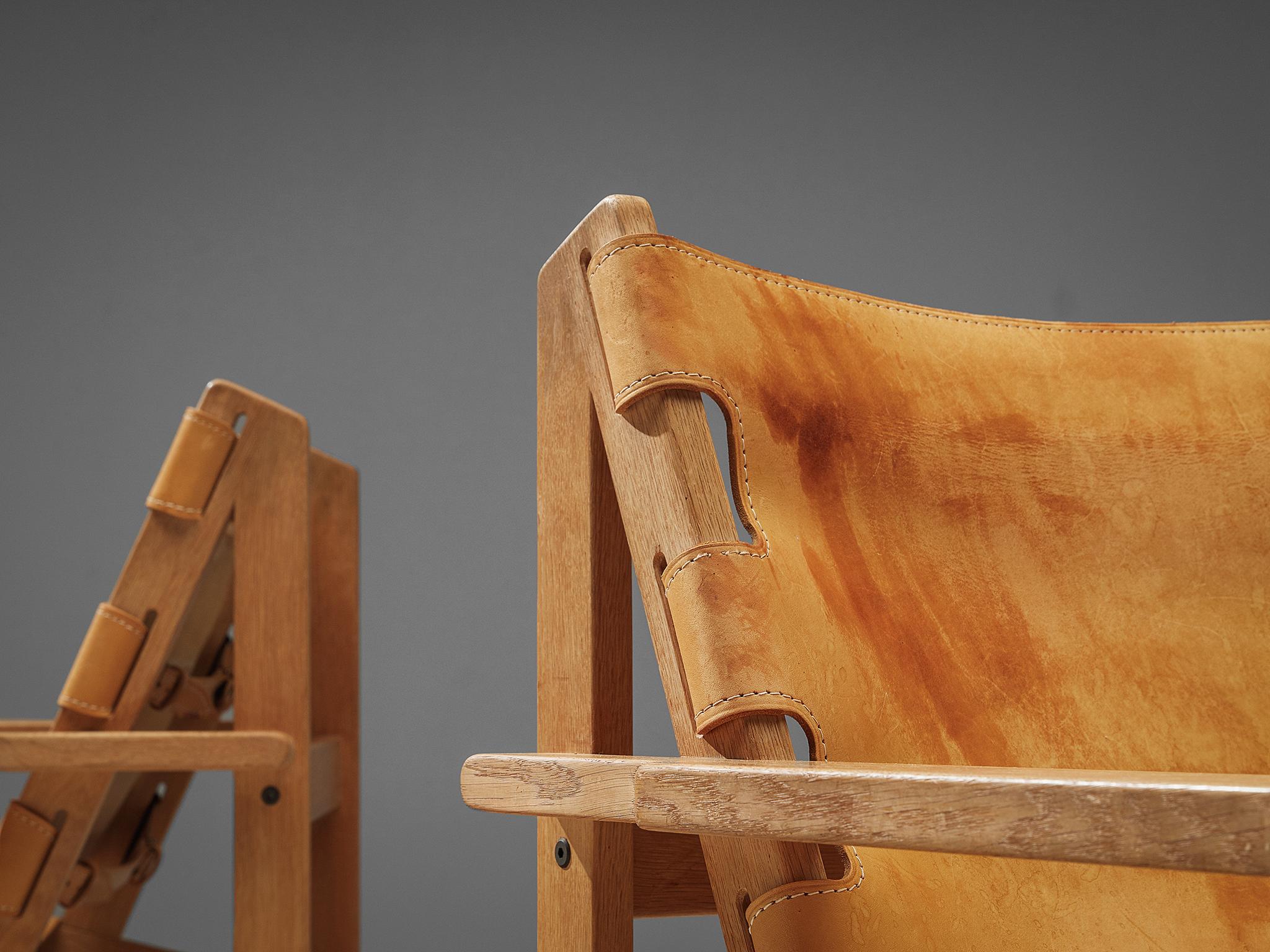 Erling Jessen Pair of Hunting Chairs in Leather and Oak 3