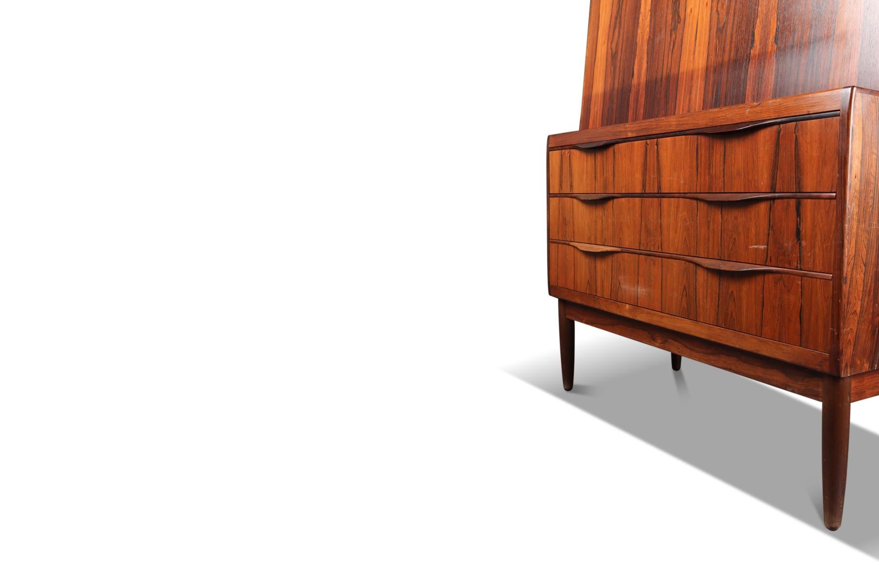 Mid-Century Modern Erling Torvits Brazilian Rosewood Secretary Desk For Sale