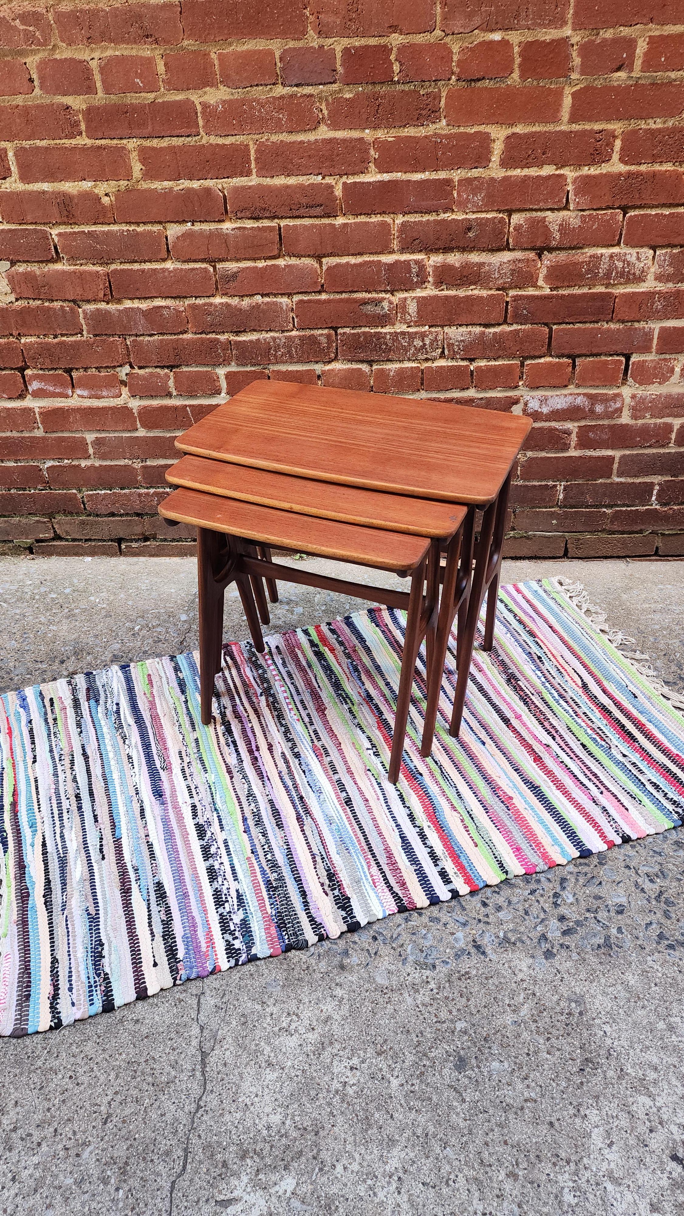 Erling Torvits Danish Teak Nesting Tables In Good Condition In Frederick, MD
