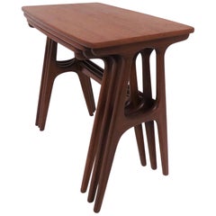 Erling Torvits for Heltborg Mobler Danish Teak Nesting Tables, circa 1960s