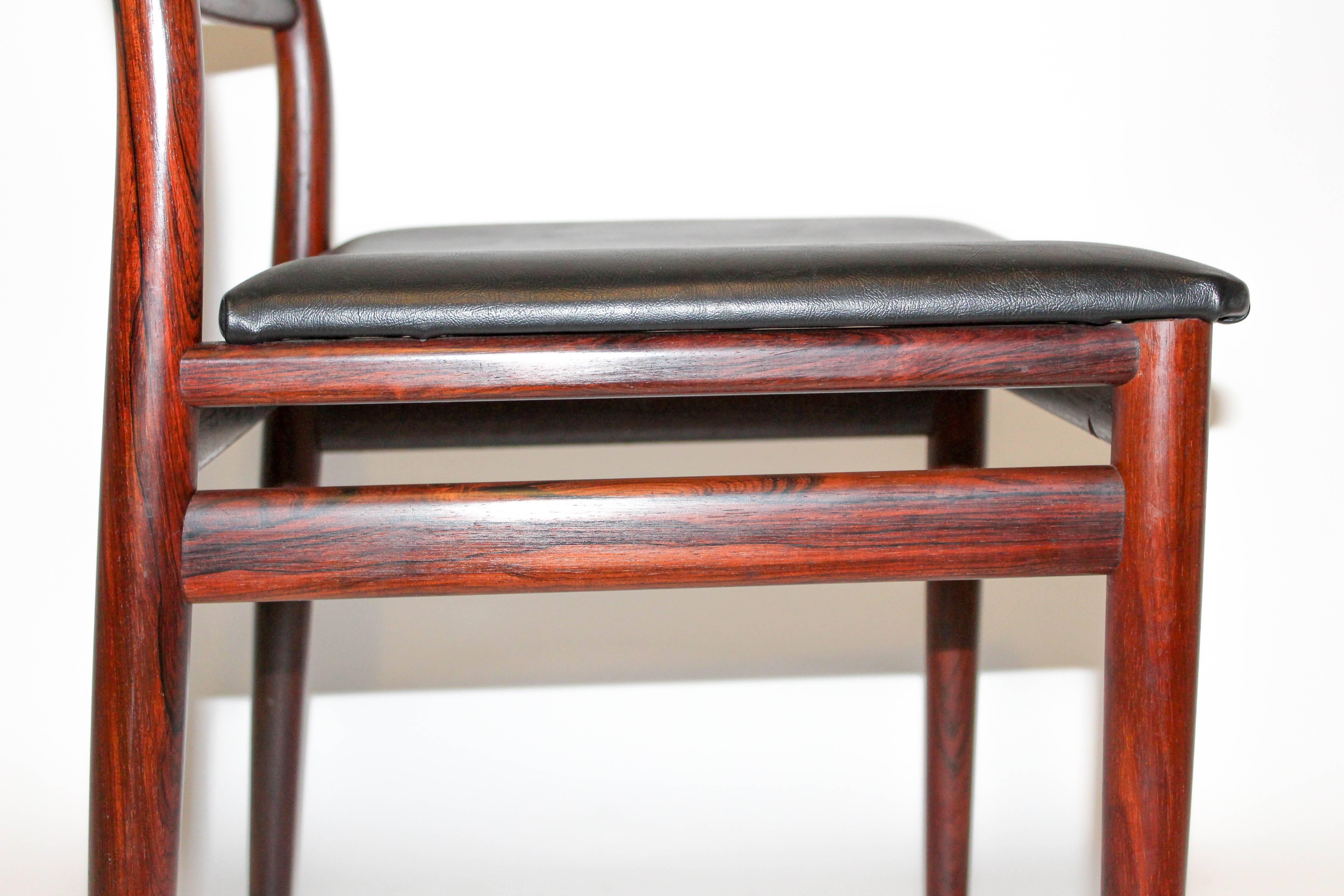 Mid-20th Century Erling Torvits Rosewood Dining Chairs by Sorø Stolefabrik, Set of Six For Sale