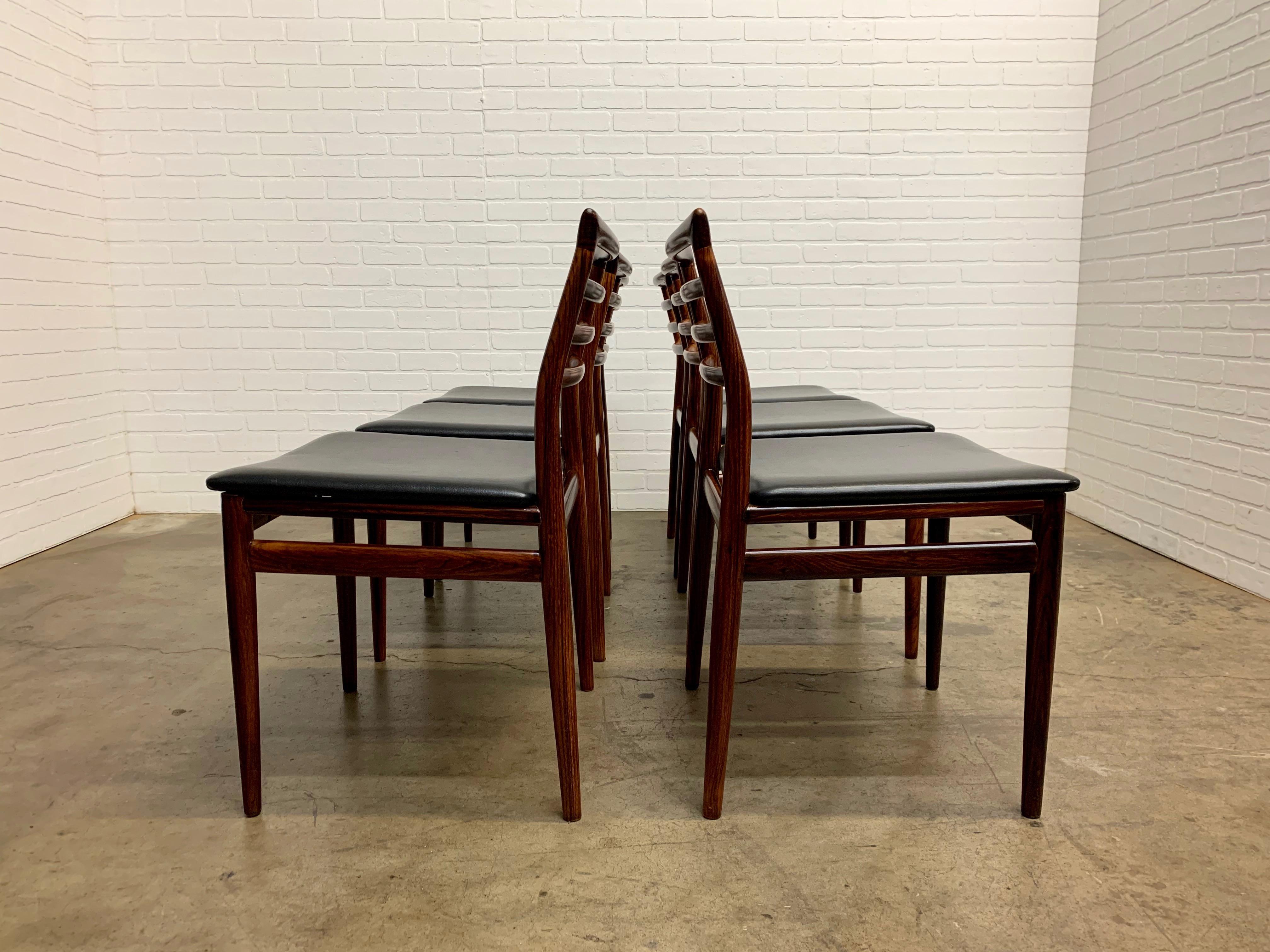 Erling Torvits Rosewood Dining Chairs by Sorø Stolefabrik, Set of Six 4