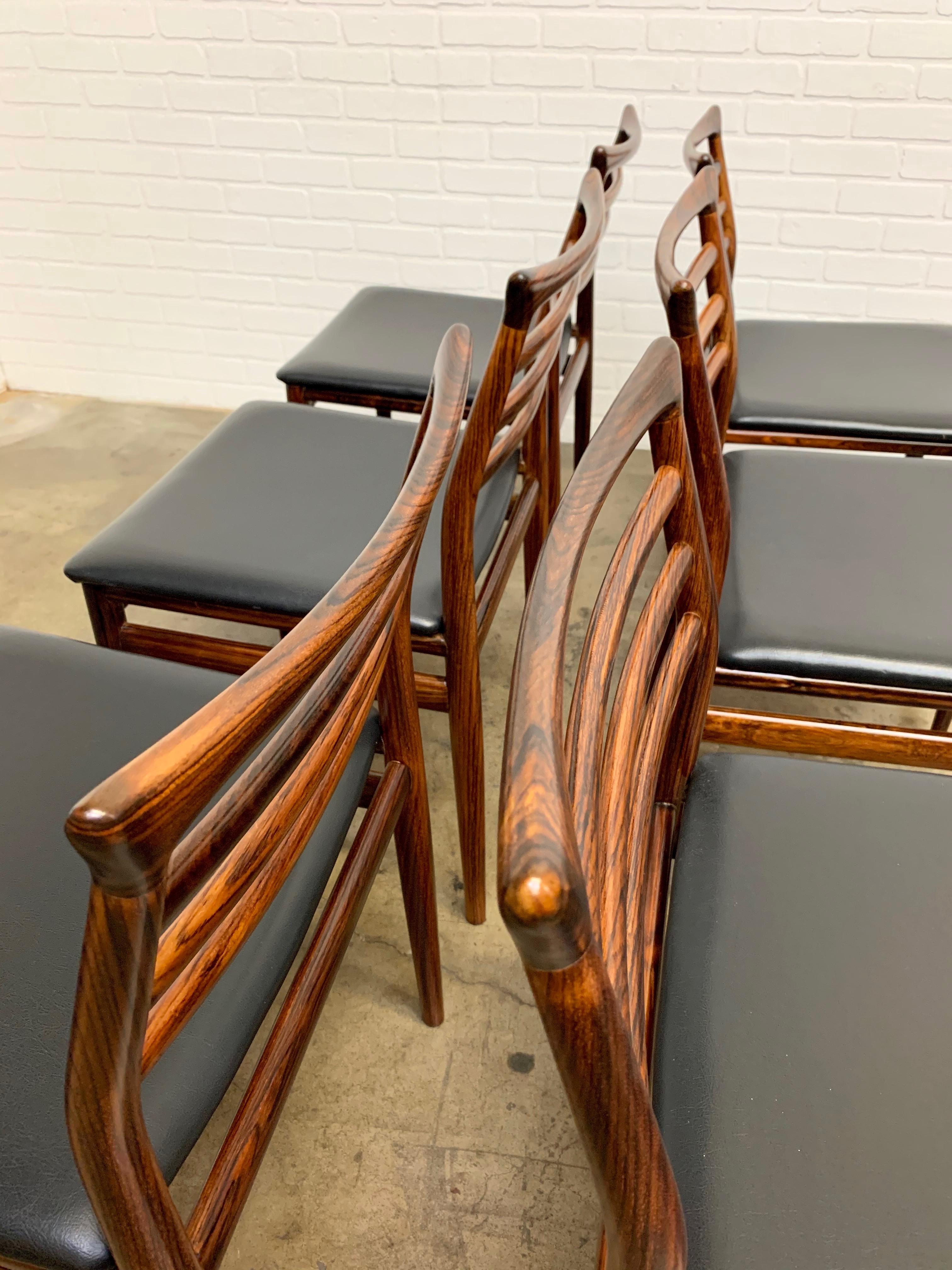Erling Torvits Rosewood Dining Chairs by Sorø Stolefabrik, Set of Six 6