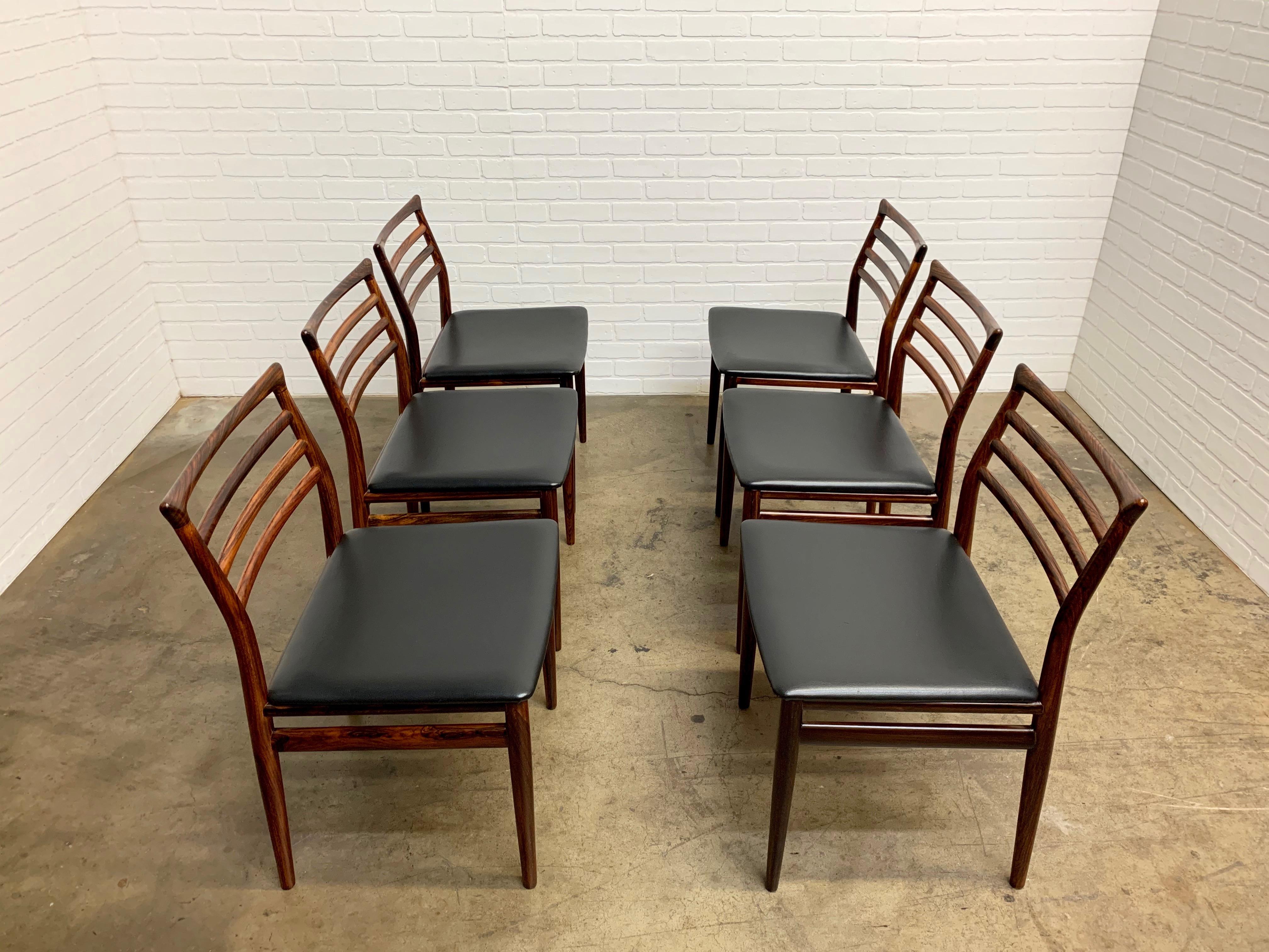 Scandinavian Modern Erling Torvits Rosewood Dining Chairs by Sorø Stolefabrik, Set of Six
