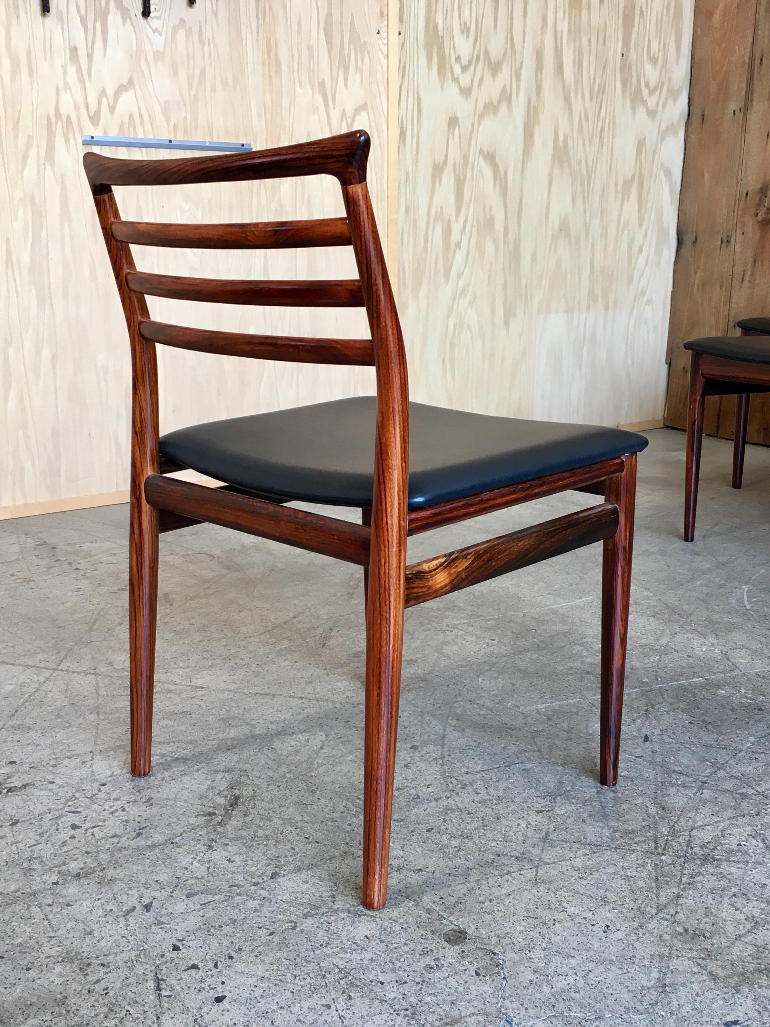 Upholstery Erling Torvits Rosewood Dining Chairs by Sorø Stolefabrik, Set of Six