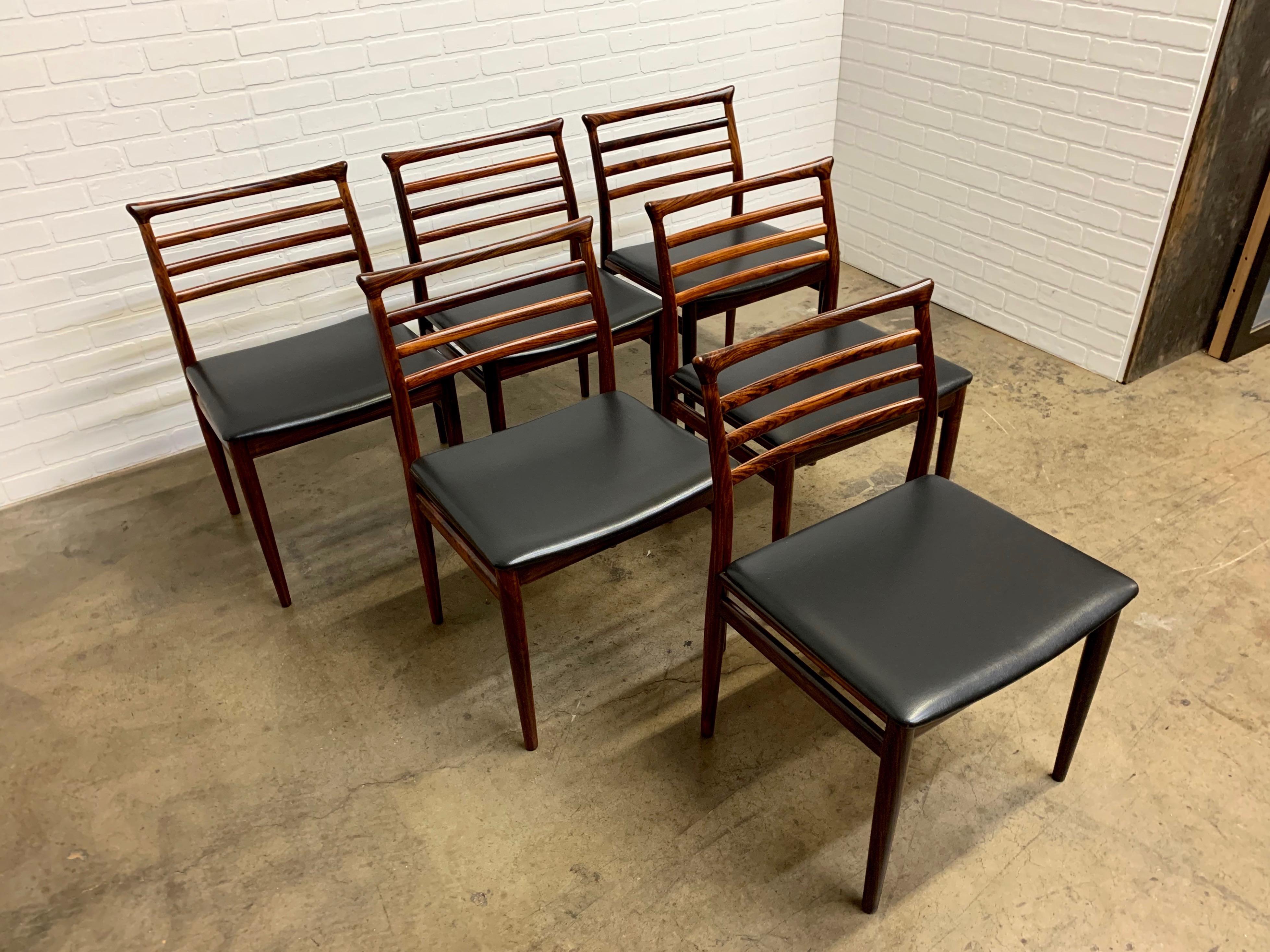 Erling Torvits Rosewood Dining Chairs by Sorø Stolefabrik, Set of Six 2