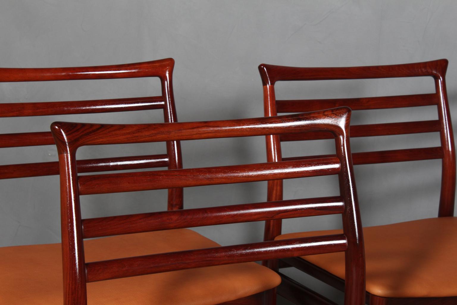 Scandinavian Modern Erling Torvits, Set of Six Dining Chairs