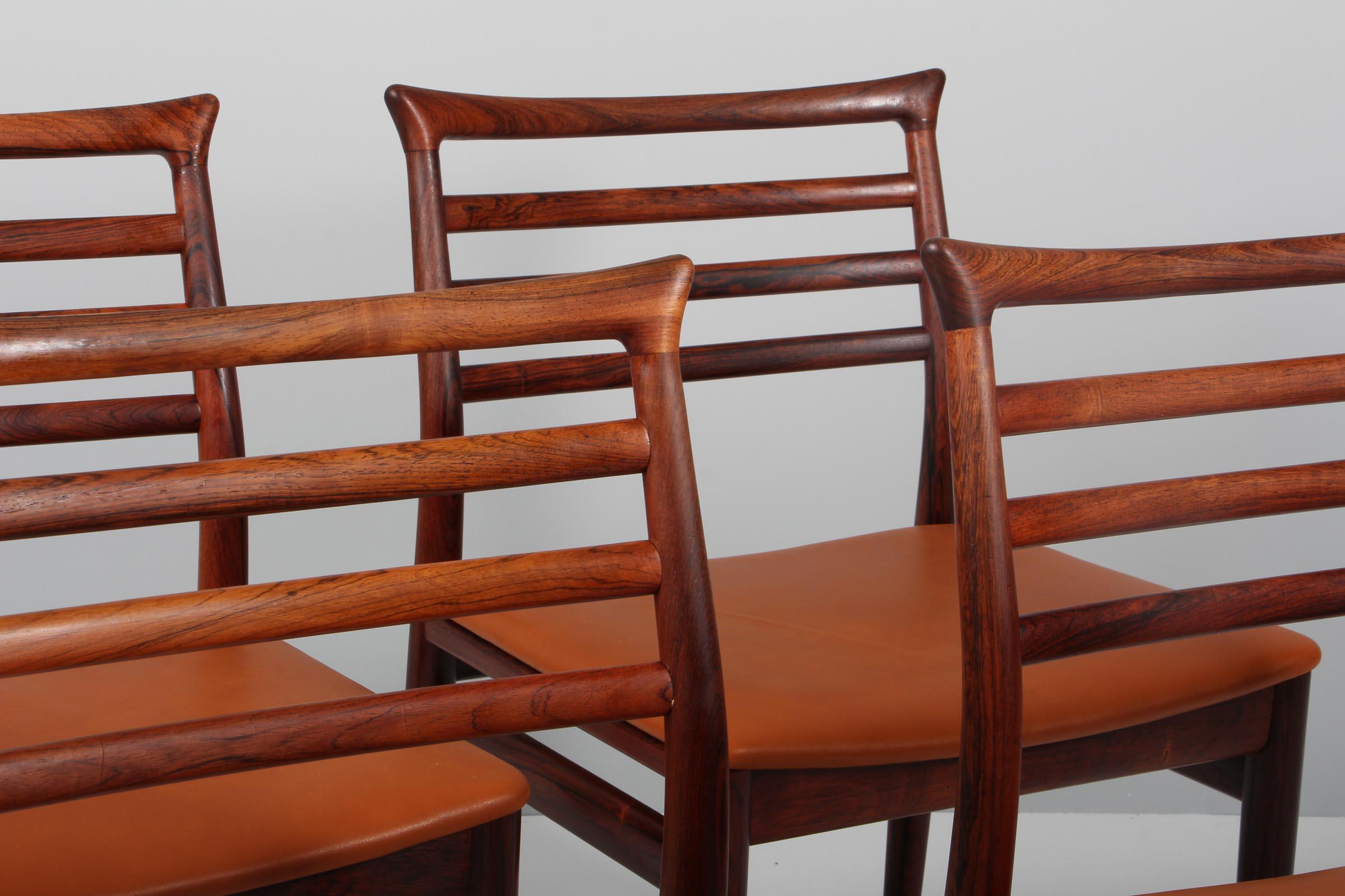 Scandinavian Modern Erling Torvits, Set of Six Dining Chairs