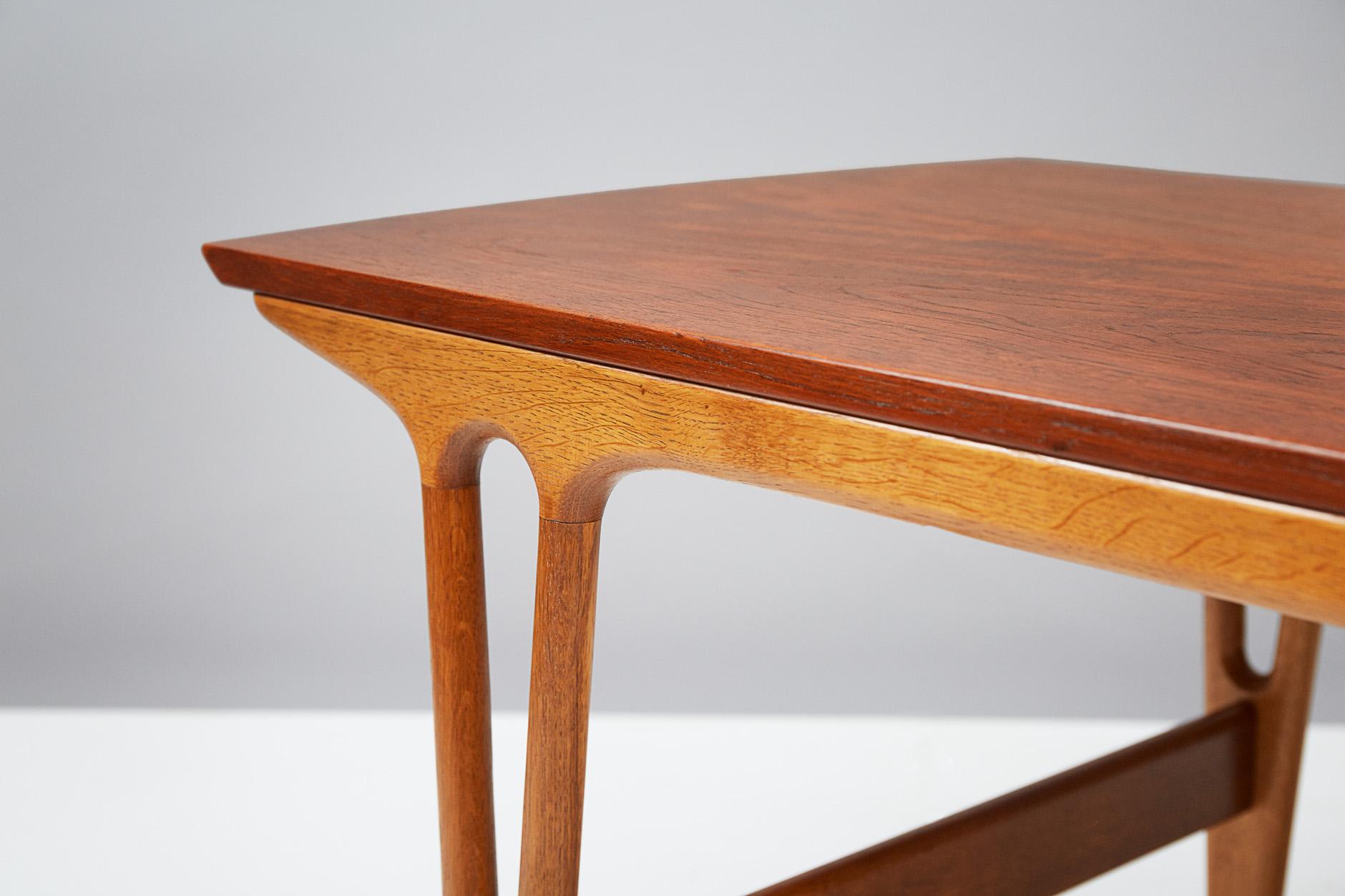 Danish Erling Torvits Table, Teak and Oak For Sale