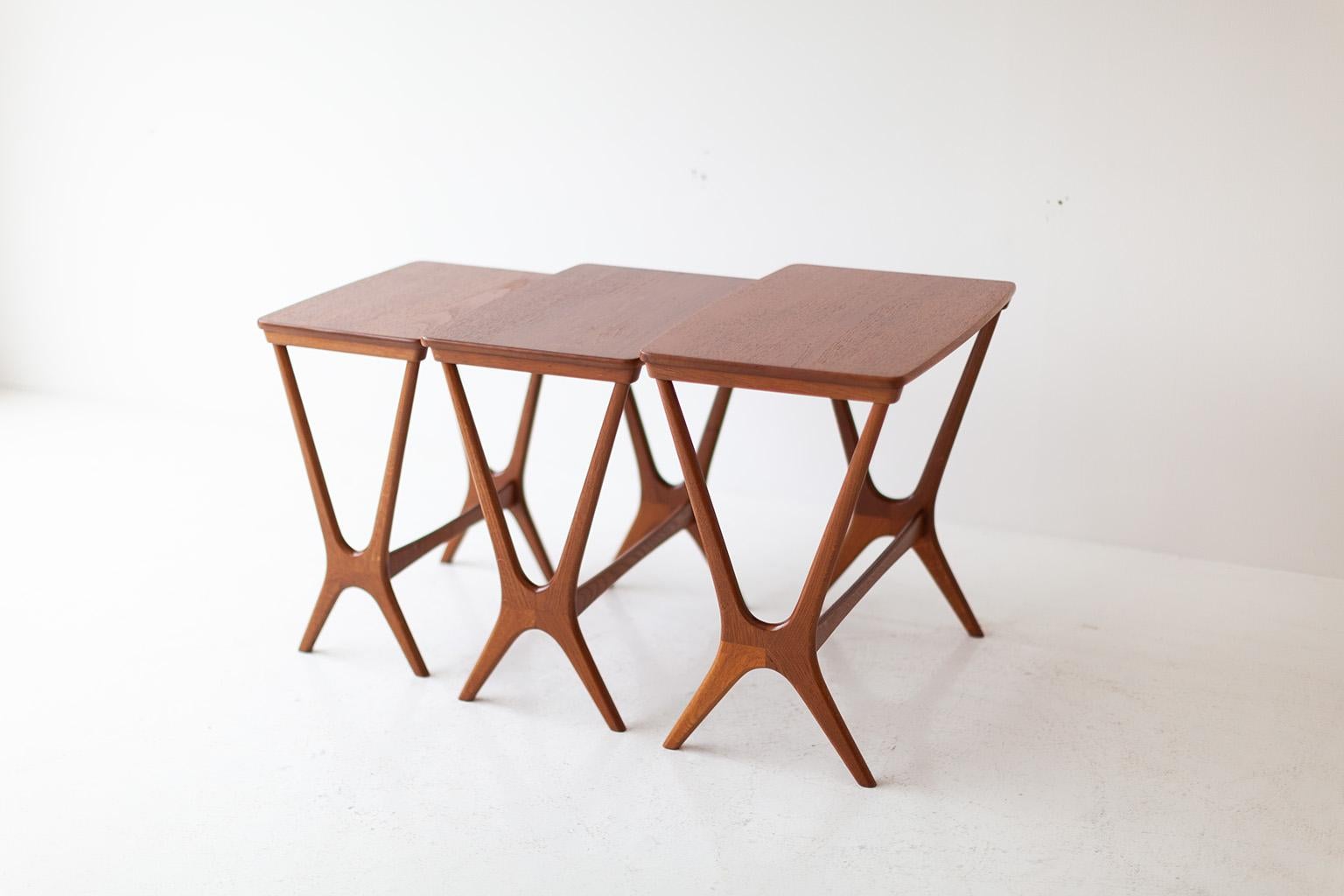 Erling Torvits Teak Stacking Tables for Heltborg Møbler 1