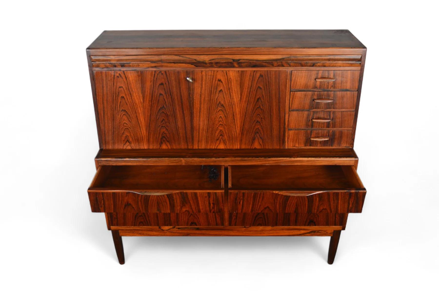 Erling Torvits Wide Brazilian Rosewood Secretary Desk For Sale 4