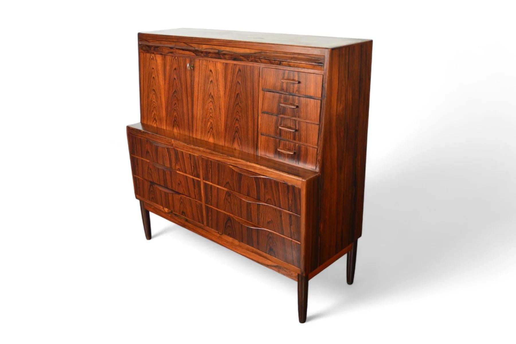 Erling Torvits Wide Brazilian Rosewood Secretary Desk For Sale 7
