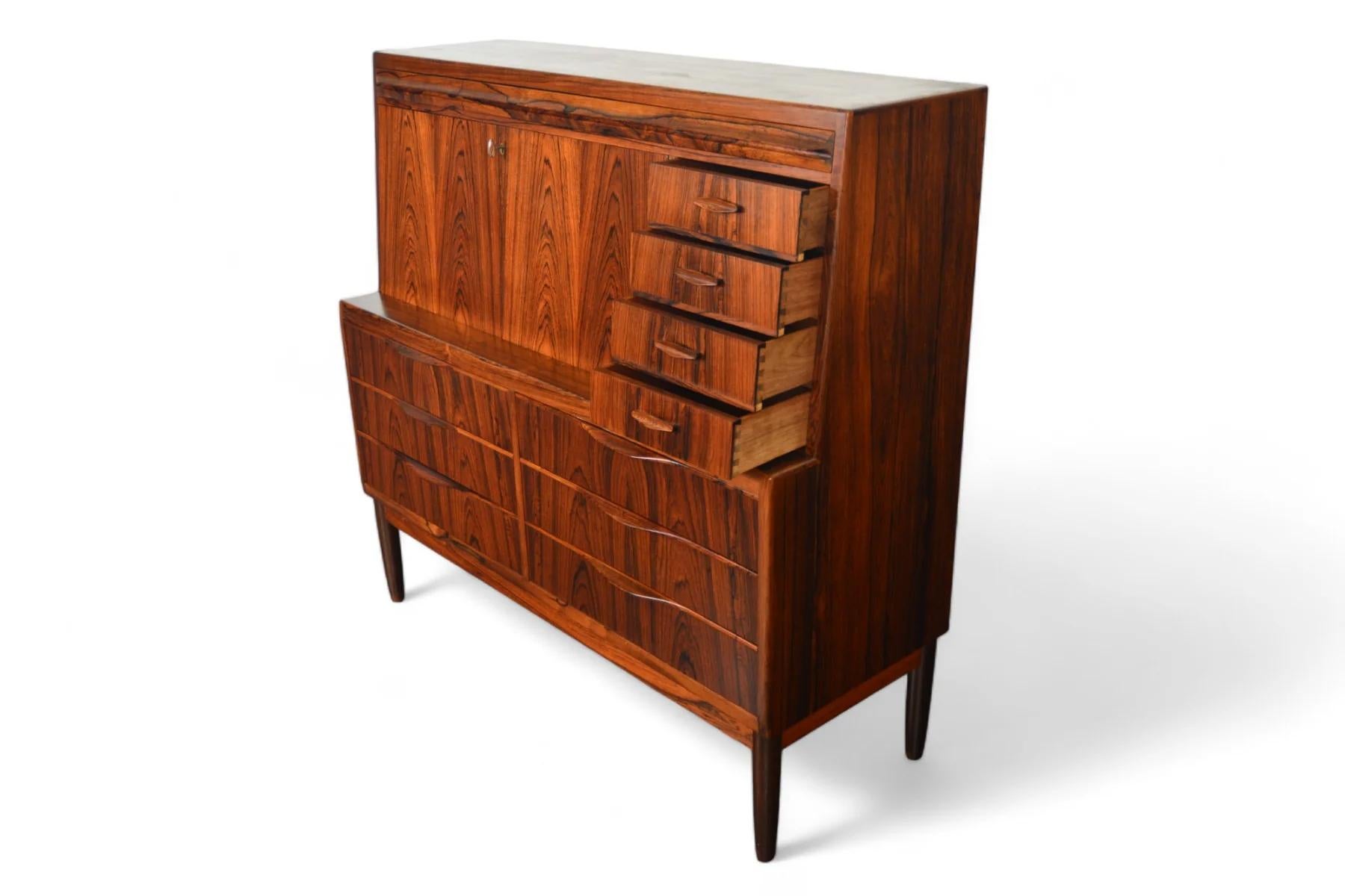 Erling Torvits Wide Brazilian Rosewood Secretary Desk For Sale 8