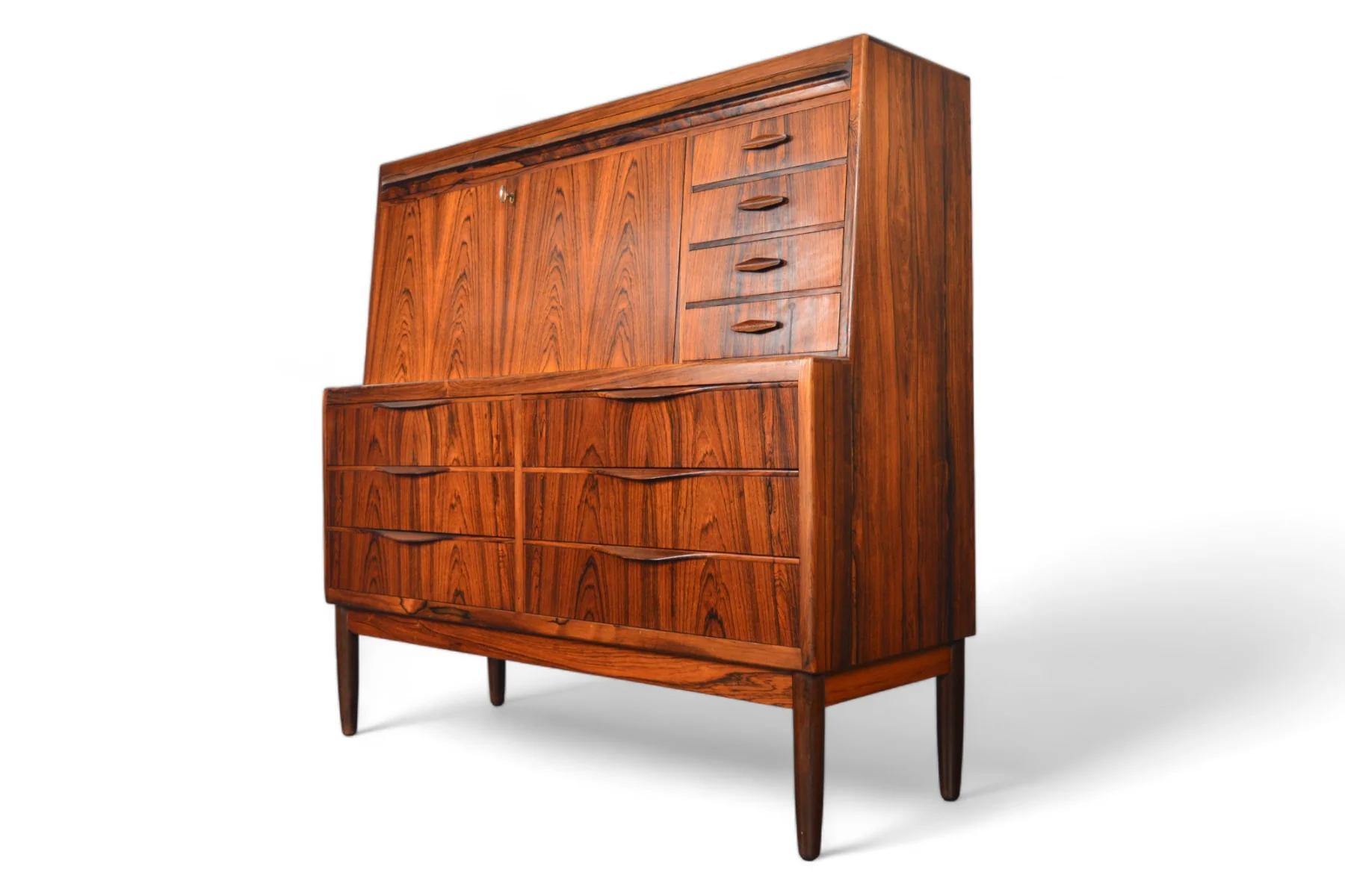 Erling Torvits Wide Brazilian Rosewood Secretary Desk For Sale 10