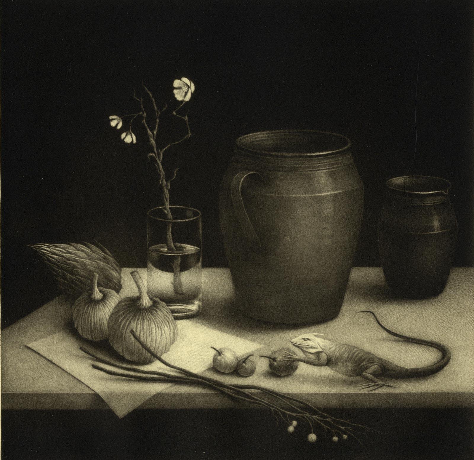 Erling Valtyrson Still-Life Print - Flower and Twig