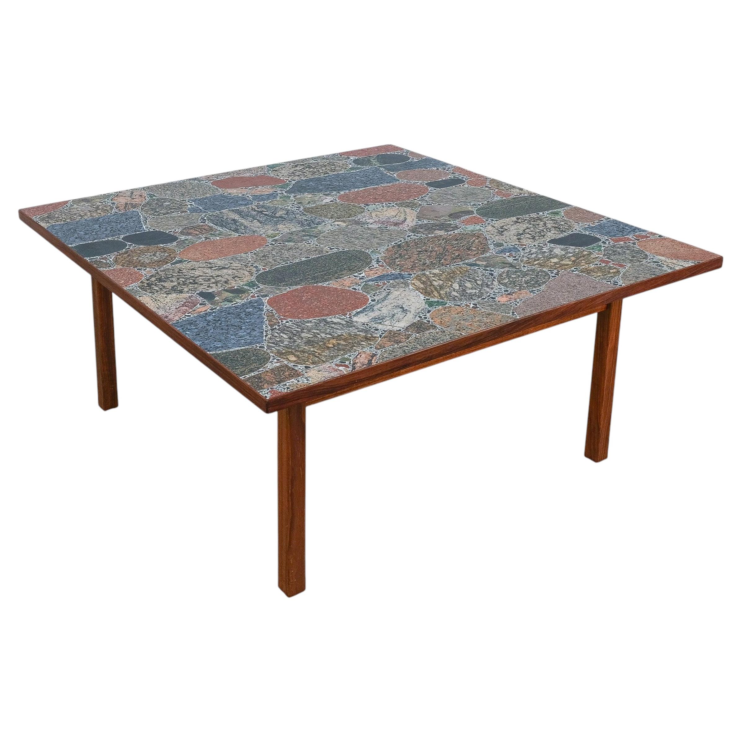 Erling Viksjø Conglo Terrazzo Coffee Table, Wood & Stones, 1960s
