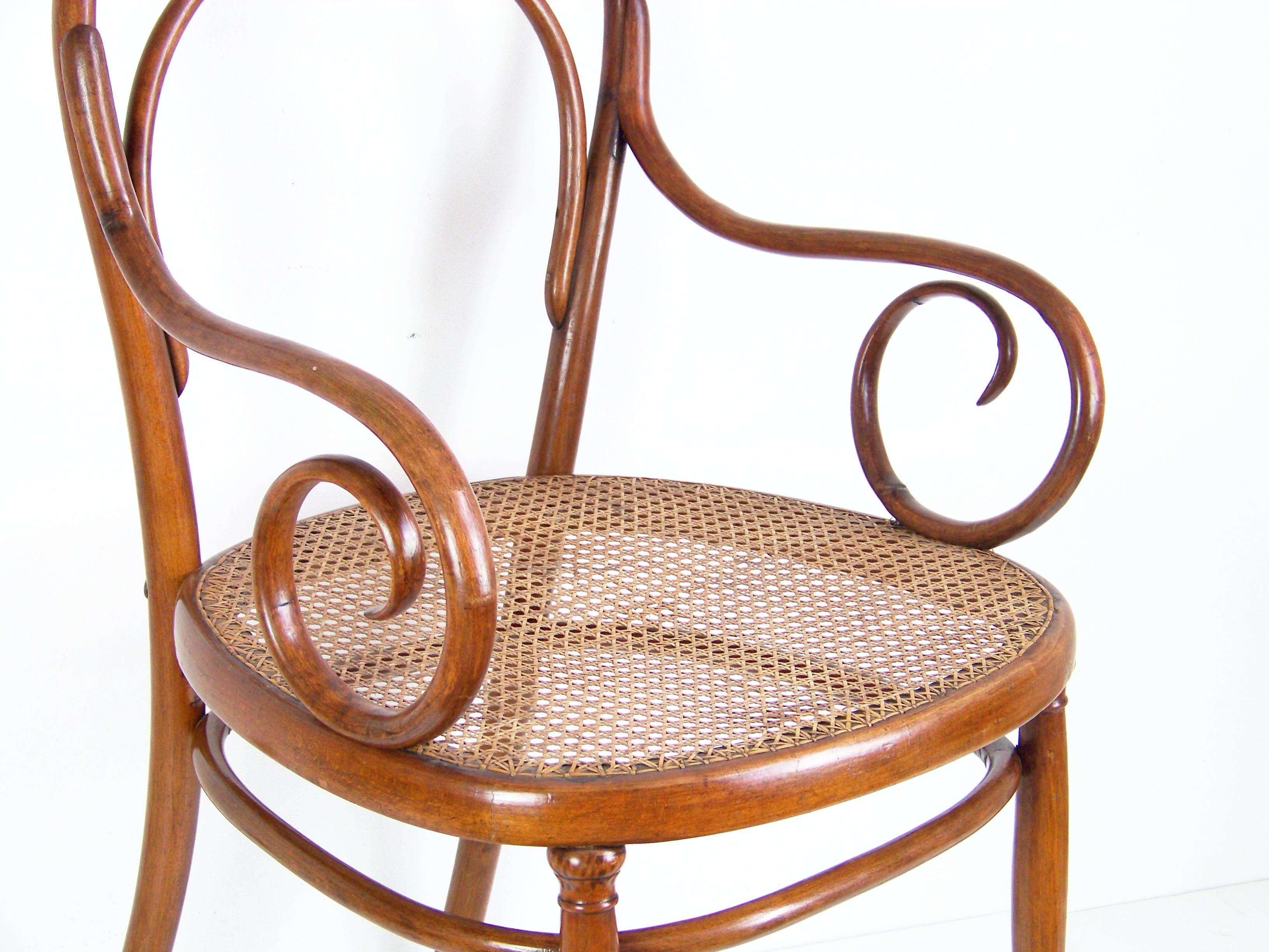 Belle Époque Erly Armchair Thonet Nr.8, 1A Label For Sale