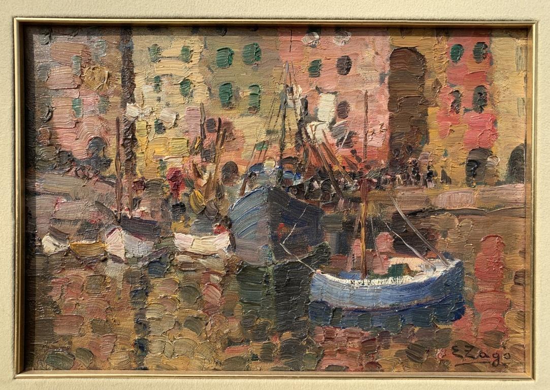 Erma Zago (pintora vedutista veneciana) - Pintura paisajista del siglo XX - Génova en venta 3