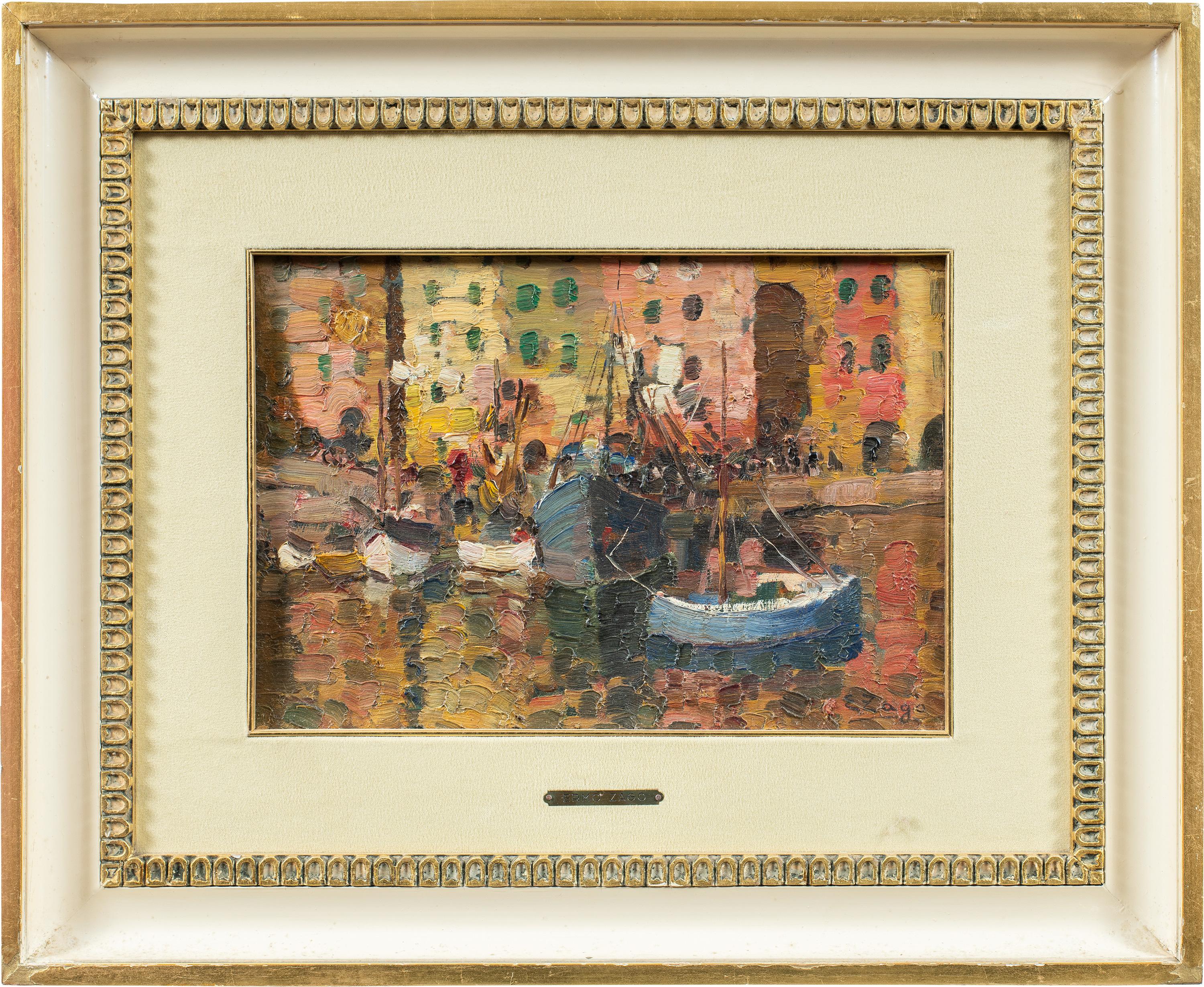Erma Zago (pittore vedutista veneziano) - Paesaggio del XX secolo - Genova