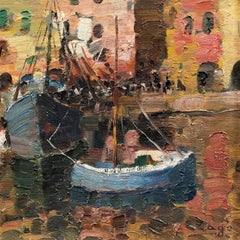 Erma Zago (peintre vénitien védutiste) - peinture de paysage du 20e siècle - Gênes