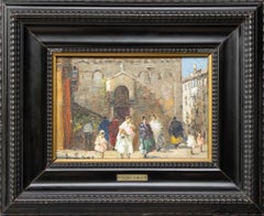 "Shawled Women Leaving Church" Venetian Street Scene